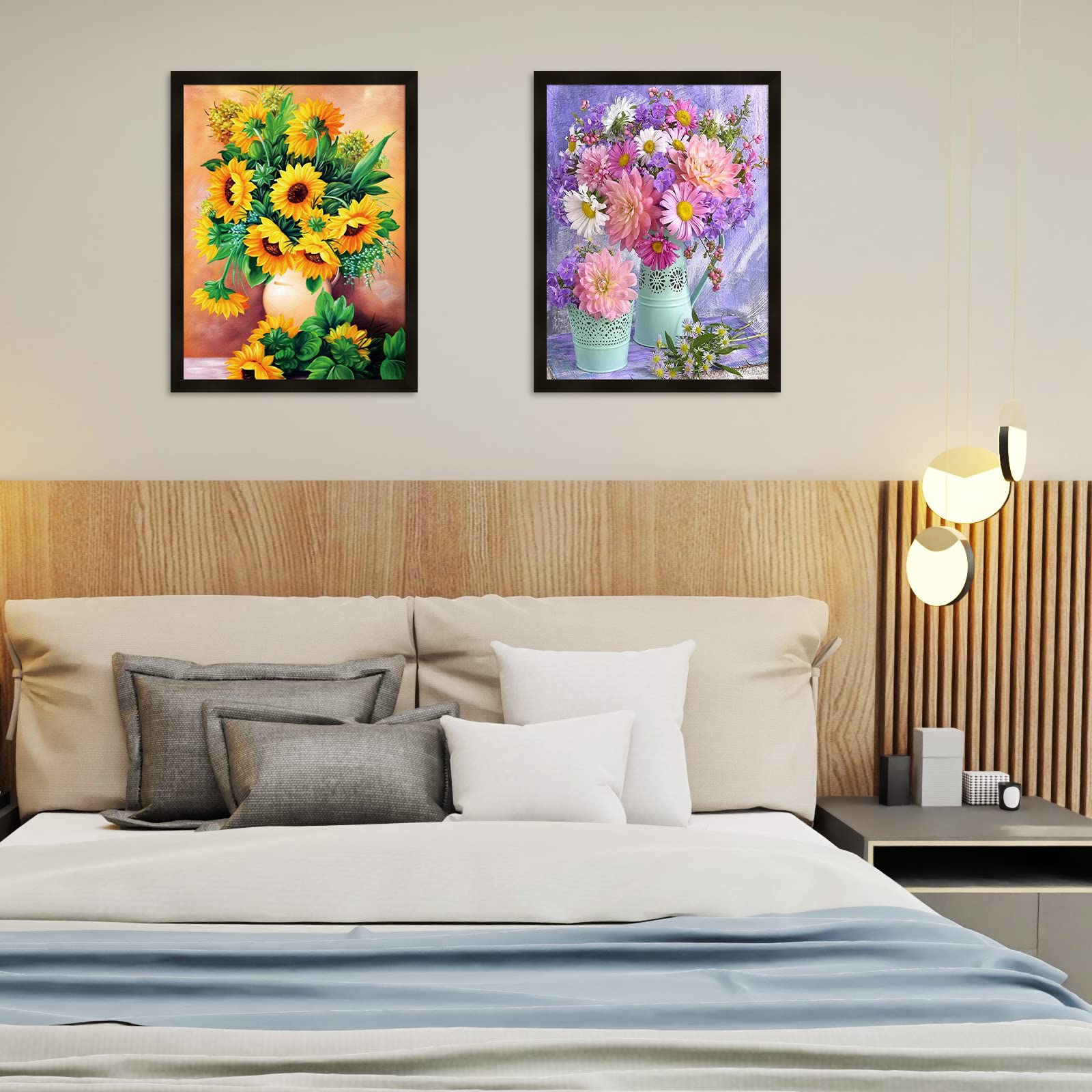 DPIDEA Diamond Painting Kit Blumen – 30x40 Cm, 5D Diamantmalerei Für Erwachsene