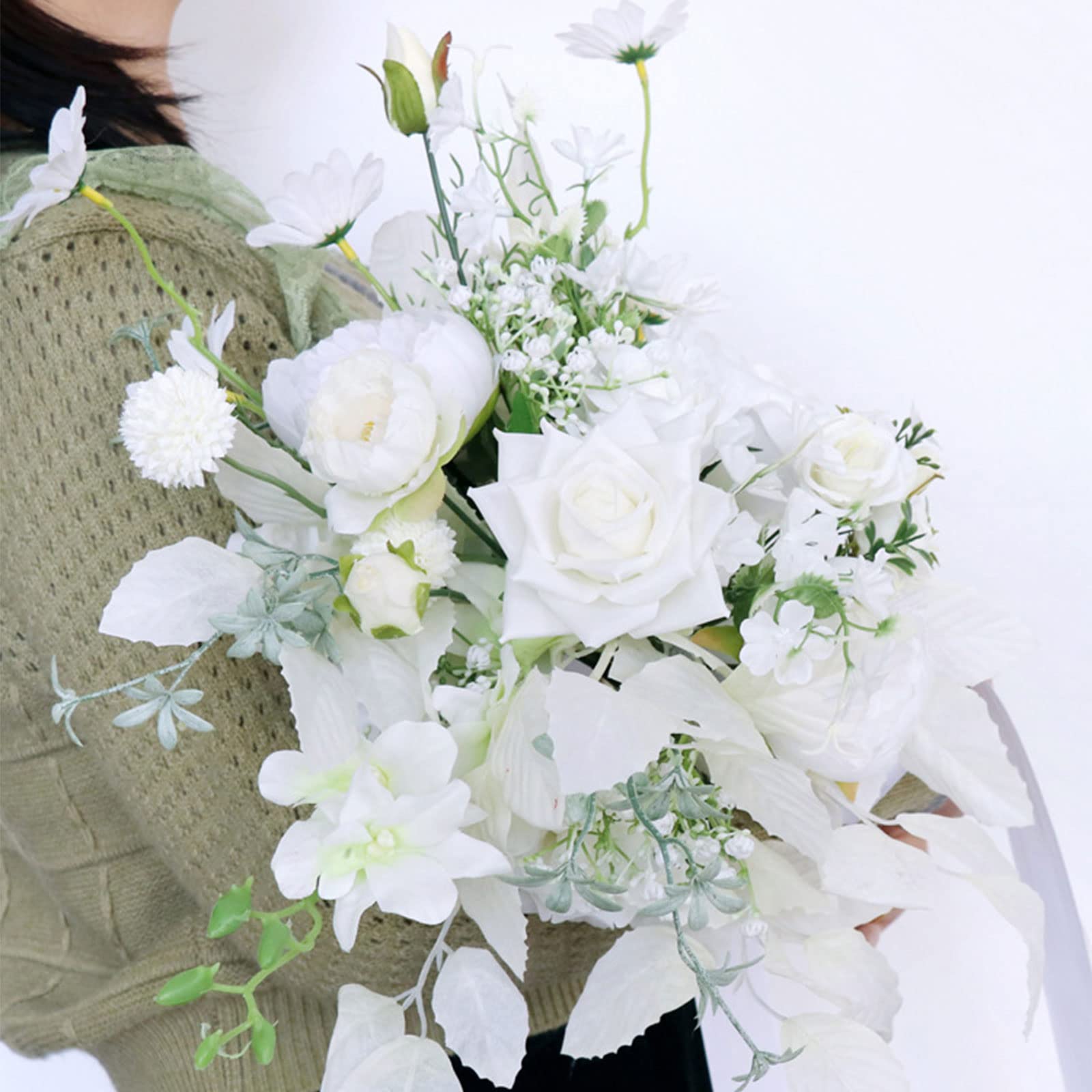 Bouquet de fleurs artificielles en soie pour mariage, demoiselle d'honneur, décoration d'intérieur