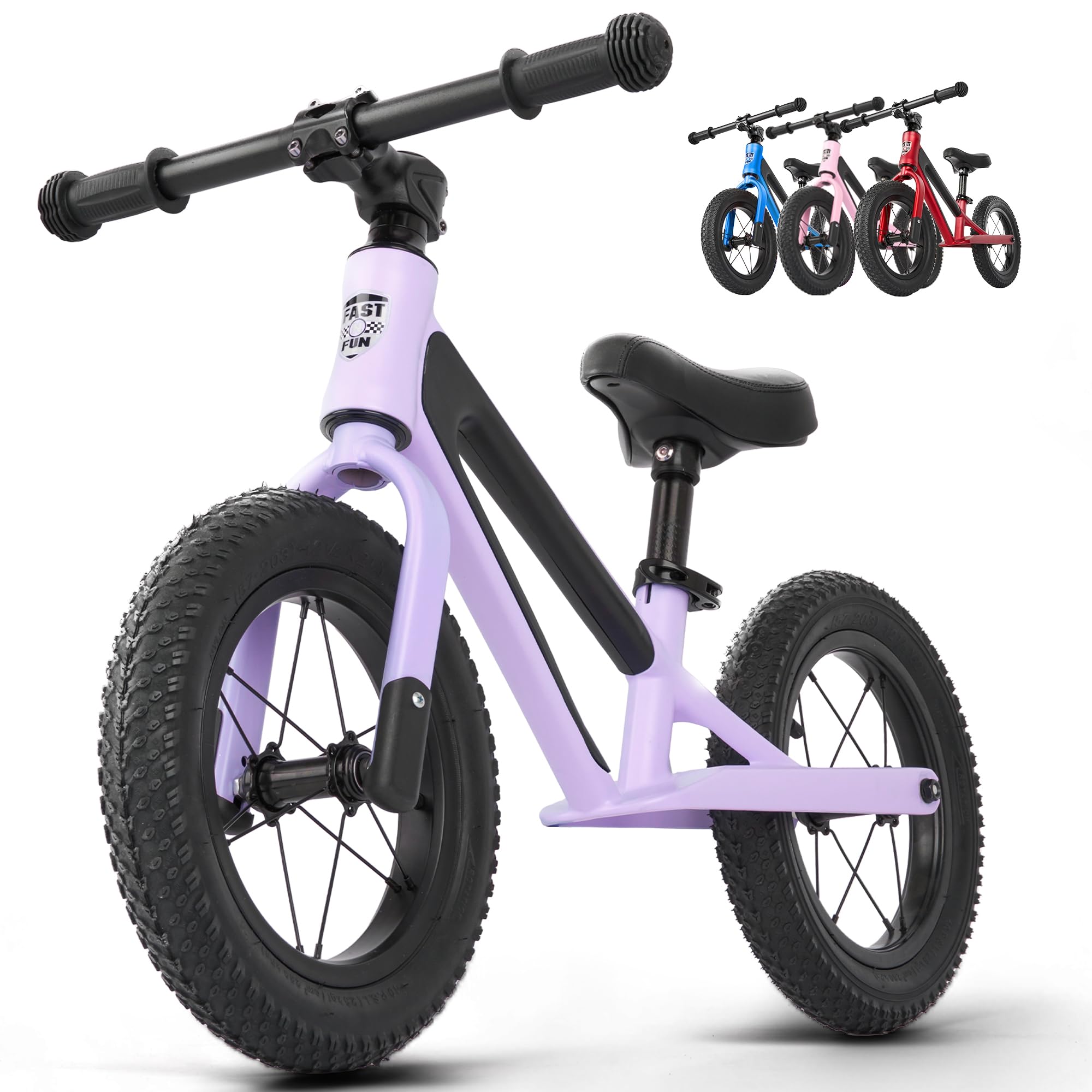 Laufrad ab 2 Jahre bis 50kg Kinderfahrrad Laufräder | Balance Bike 12" Tragegriff Fußstütze ergonomischer Sitz [höhenverstellbar] Luftreifen Lauflernrad Outdoor Spielzeug Fahrrad Kinder