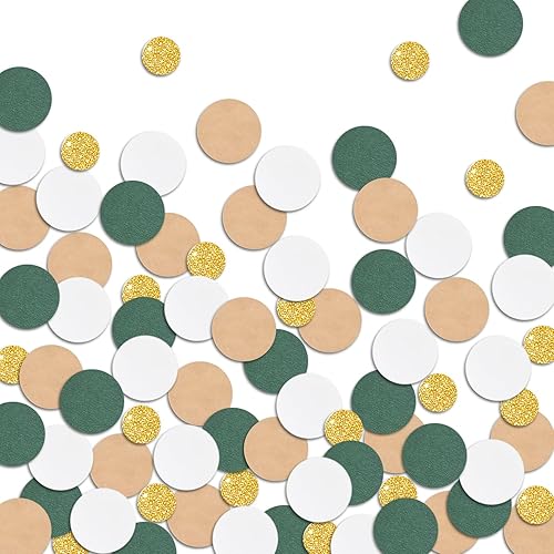 Miniatura 1 de Confeti de papel verde oscuro con purpurina dorada para decoración de mesa dispersa, suministros de manualidades sorpresa, fiesta de cumpleaños,