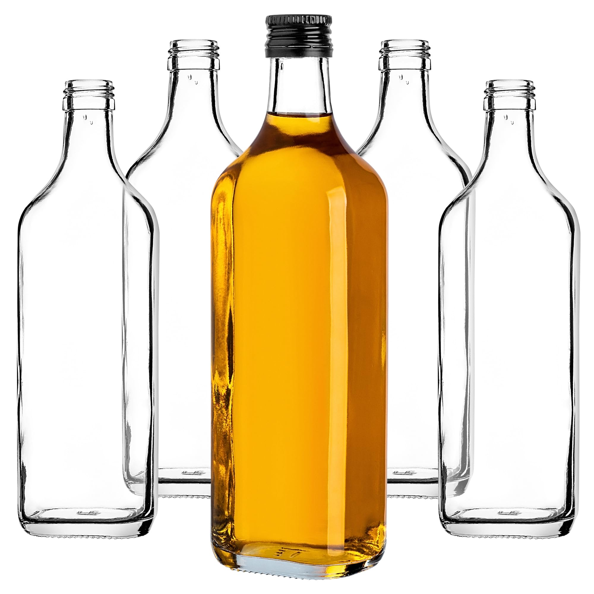 KADAX Glasflaschen 500ml - 20 Stück Mit Schraubverschluss Für Whisky & Likör