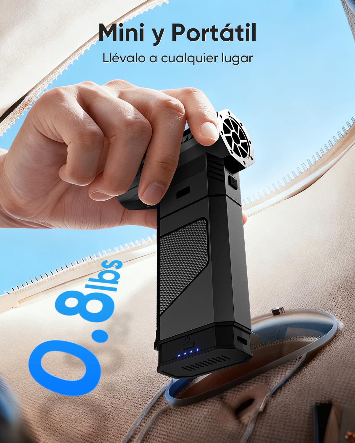 Soplador de Aire EléCtrico con 2 BateríAs Modulares, 2 Boquillas MagnéTicas, 3 Velocidades, Led – Soplador A BateríA a BateríA para Teclado, Pc, Coche Y Dispositivos ElectróNicos