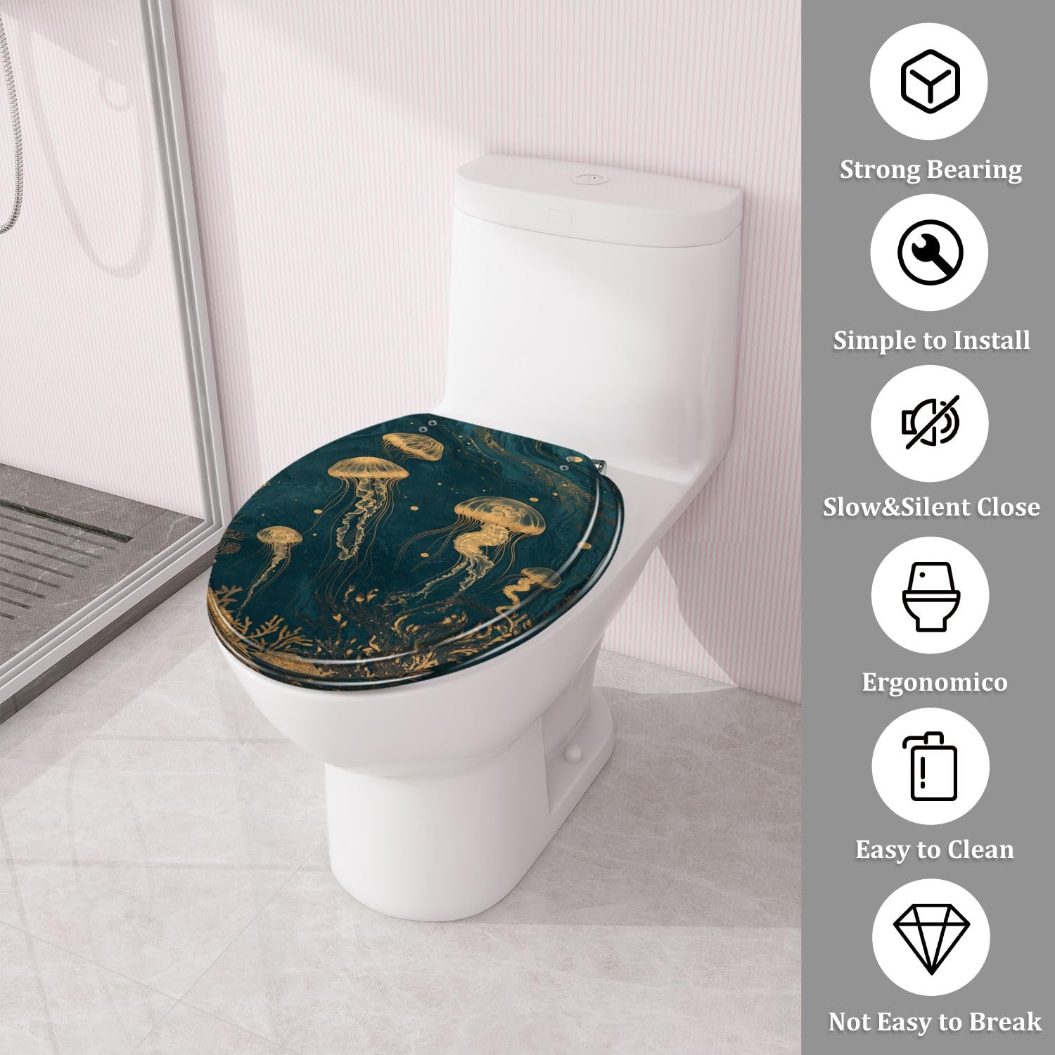 Sedile WC: rotondo in resina per bagno