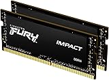 Kingston FURY Impact 64 GB (2 x 32 GB) 3200MHz DDR4 CL20 Laptop Memory Kit of 2 KF432S20IBK2/64, Black