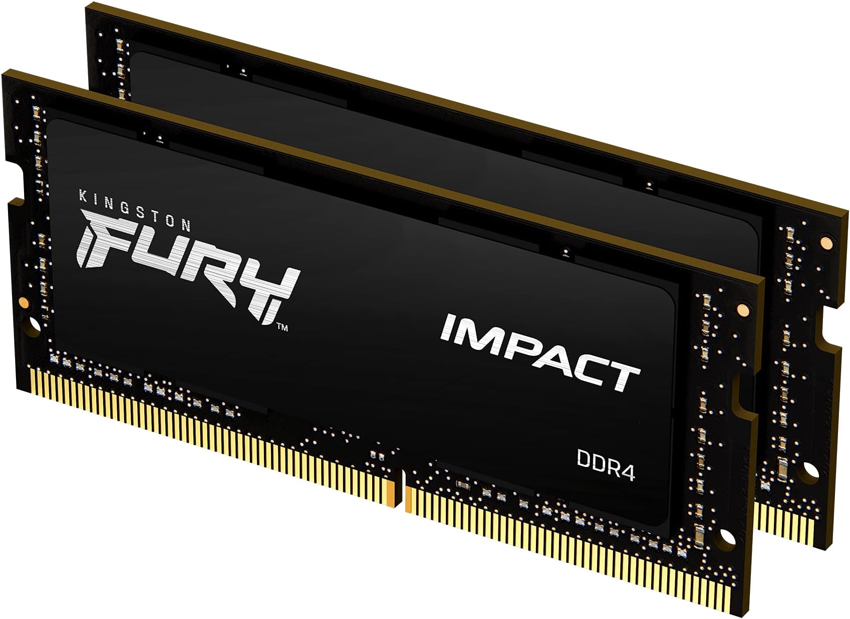 Kingston FURY Impact 64 GB (2 x 32 GB) 3200MHz DDR4 CL20 Laptop Memory Kit of 2 KF432S20IBK2/64, Black