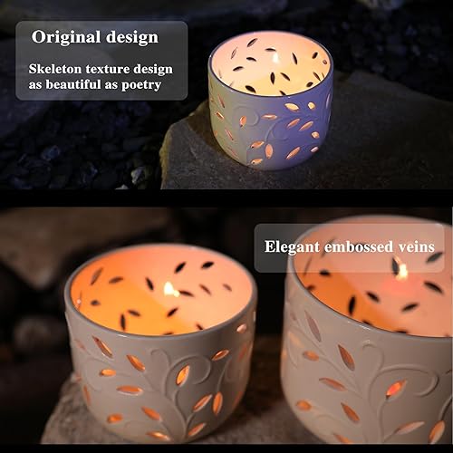 Miniatura 5 de Macetas de orquídeas con agujeros, juego de 2 macetas de cerámica de 6 pulgadas + 5 pulgadas con 2 bandejas inferiores, drenaje y ventilación