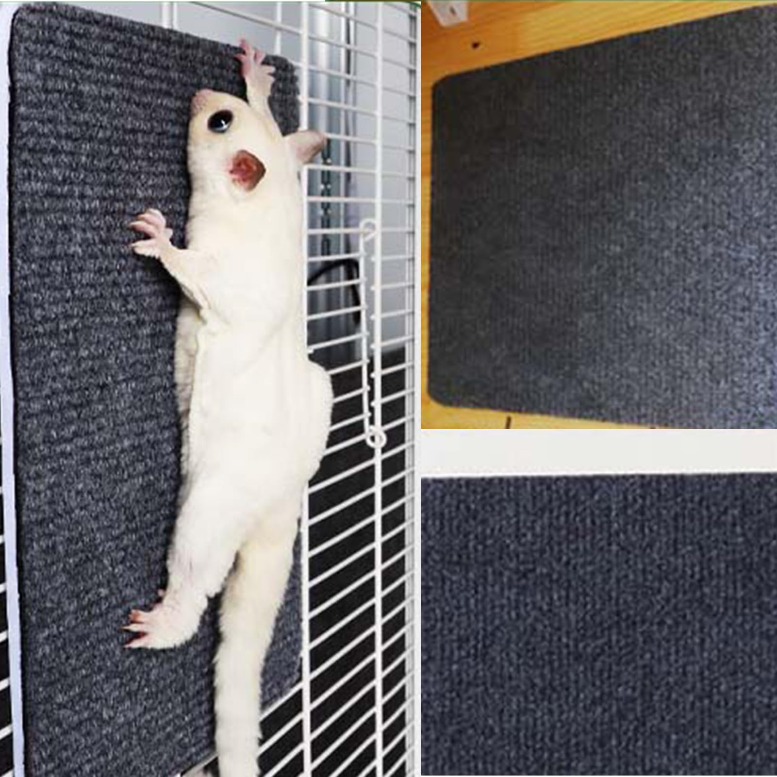 Giocattoli per petauri dello zucchero, accessorio per gabbia per petauri dello zucchero, tappetini da arrampicata, 2 pz tiragraffi autoadesivi per piccoli animali domestici per affilare gli artigli