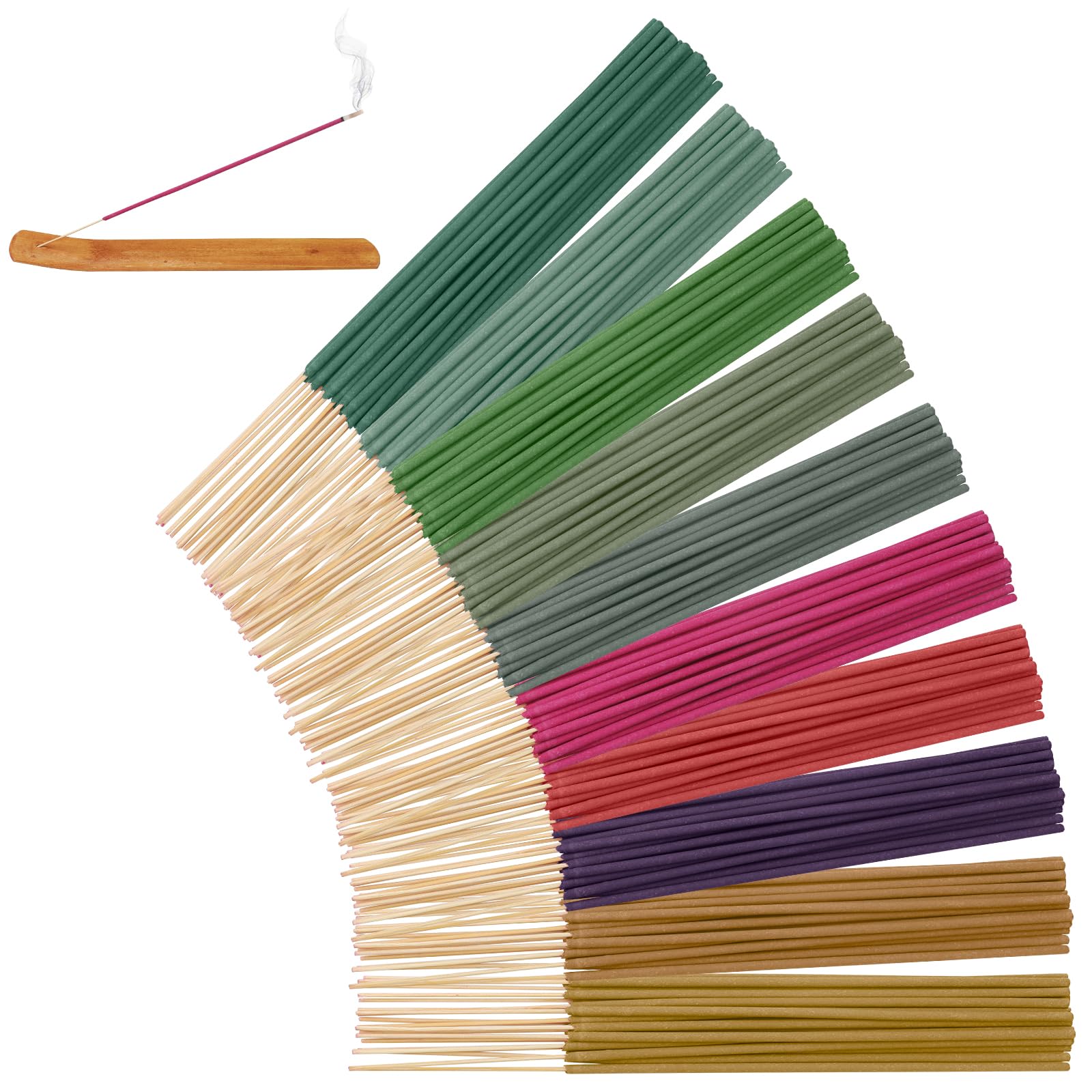 Incense Sticks Multipack Kit for Relaxation, 240 Joss Sticks Incense with 2 Stick Holders, Sandalwood, White Sage, Lavender, Dragons Blood, Rose, Lemon Grass, Jasmine, Minty, Milky, Oceanic