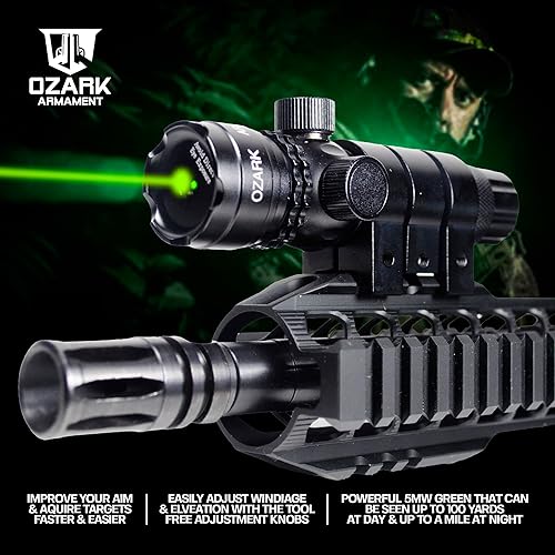 Miniatura 2 de Láser verde para rifle  Mira láser para pistola para rifles con riel Picatinny  Mira láser Picatinny para rifles y mira láser para escopeta  Montaje