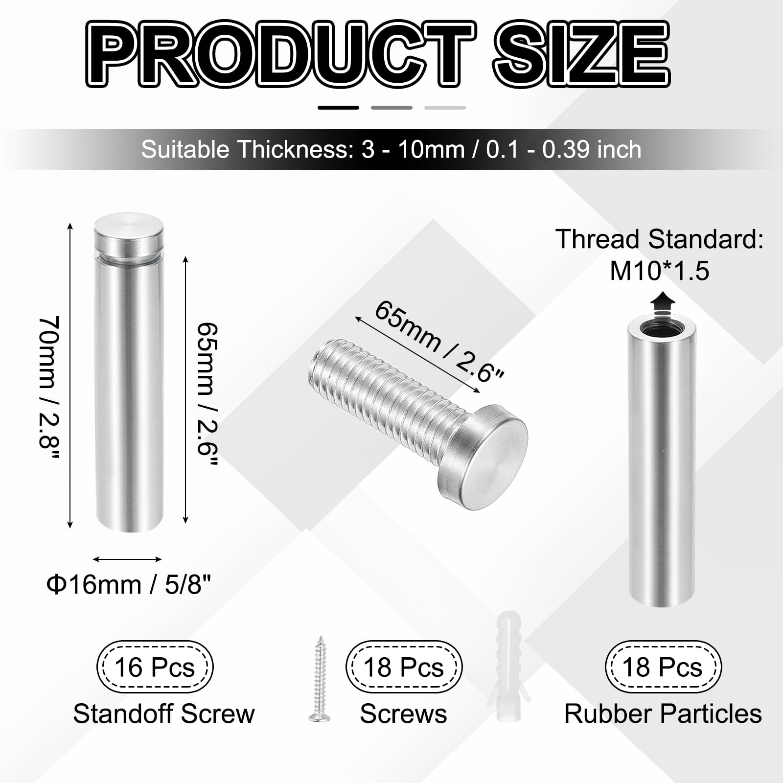PATIKIL 5/8x2.8" Standoff Screws - Image 2