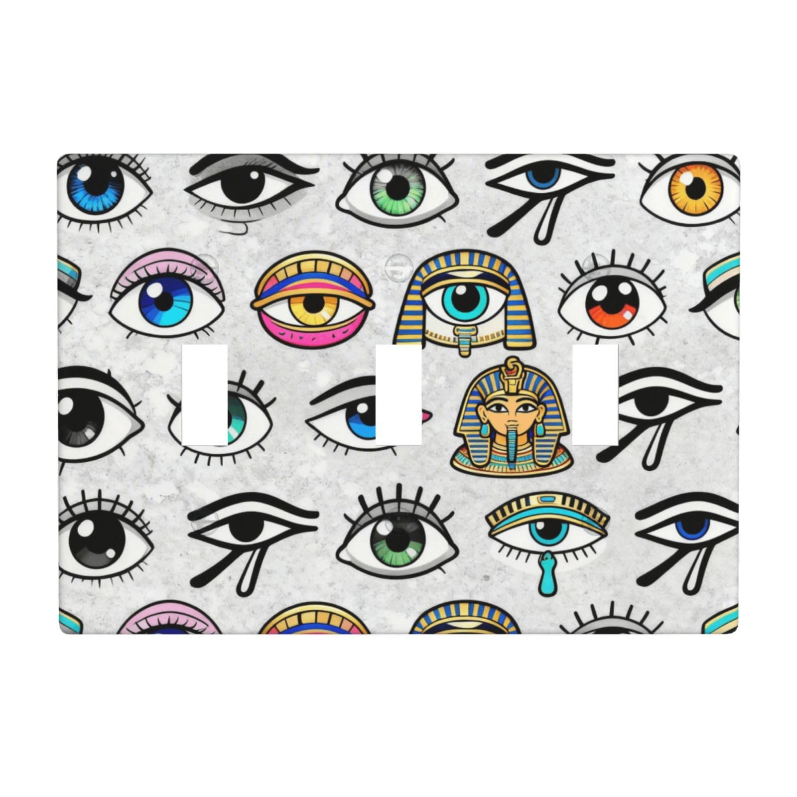 Eye Forest 3 Gang Switch Plate Cover-Unbreakable Polycarbonate Wall Plate, Heat Resistant Toggle Switch Decor for Home