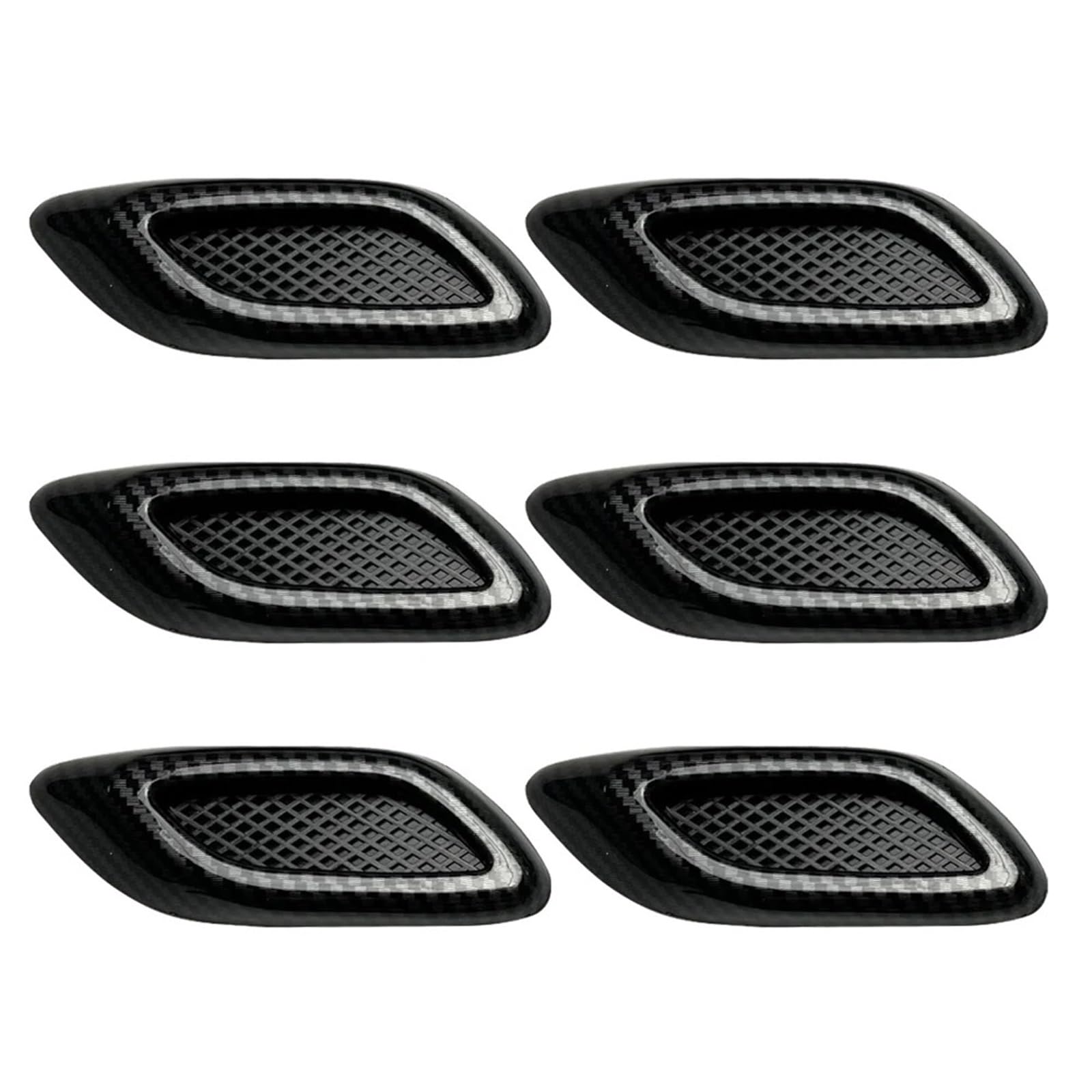 EJUOYO Side Vent Decor Sticker Air Grill Bonnet Vent Car Hood Aerator Decorative Intake Auto Side Flow Decal Bumper Decoration Cover Car Fender Side Vents(6Pcs Carbon Fiber)