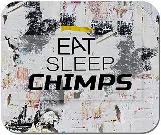 Makoroni - EAT Sleep Chimps Animal - Non-Slip Rubber - Computer, Gaming, Office Mousepad