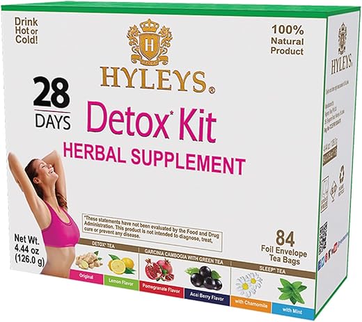 HYLEYS Detox Tea for Cleanse – 28 Day Detox Kit with 84 Tea Bags – Garcinia Cambogia, Green Tea, Mint & Chamomile – Supports Weight Loss, Digestion & Sleep (9 Pack - 756 Tea Bags Total) 8 HYLEYS Detox Tea for Cleanse – 28 Day Detox Kit with 84 Tea Bags – Garcinia Cambogia, Green Tea, Mint & Chamomile – Supports Weight Loss, Digestion & Sleep (9 Pack - 756 Tea Bags Total)