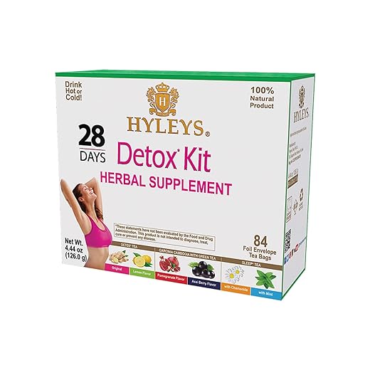 HYLEYS Detox Tea for Cleanse – 28 Day Detox Kit with 84 Tea Bags – Garcinia Cambogia, Green Tea, Mint & Chamomile – Supports Weight Loss, Digestion & Sleep (9 Pack - 756 Tea Bags Total)