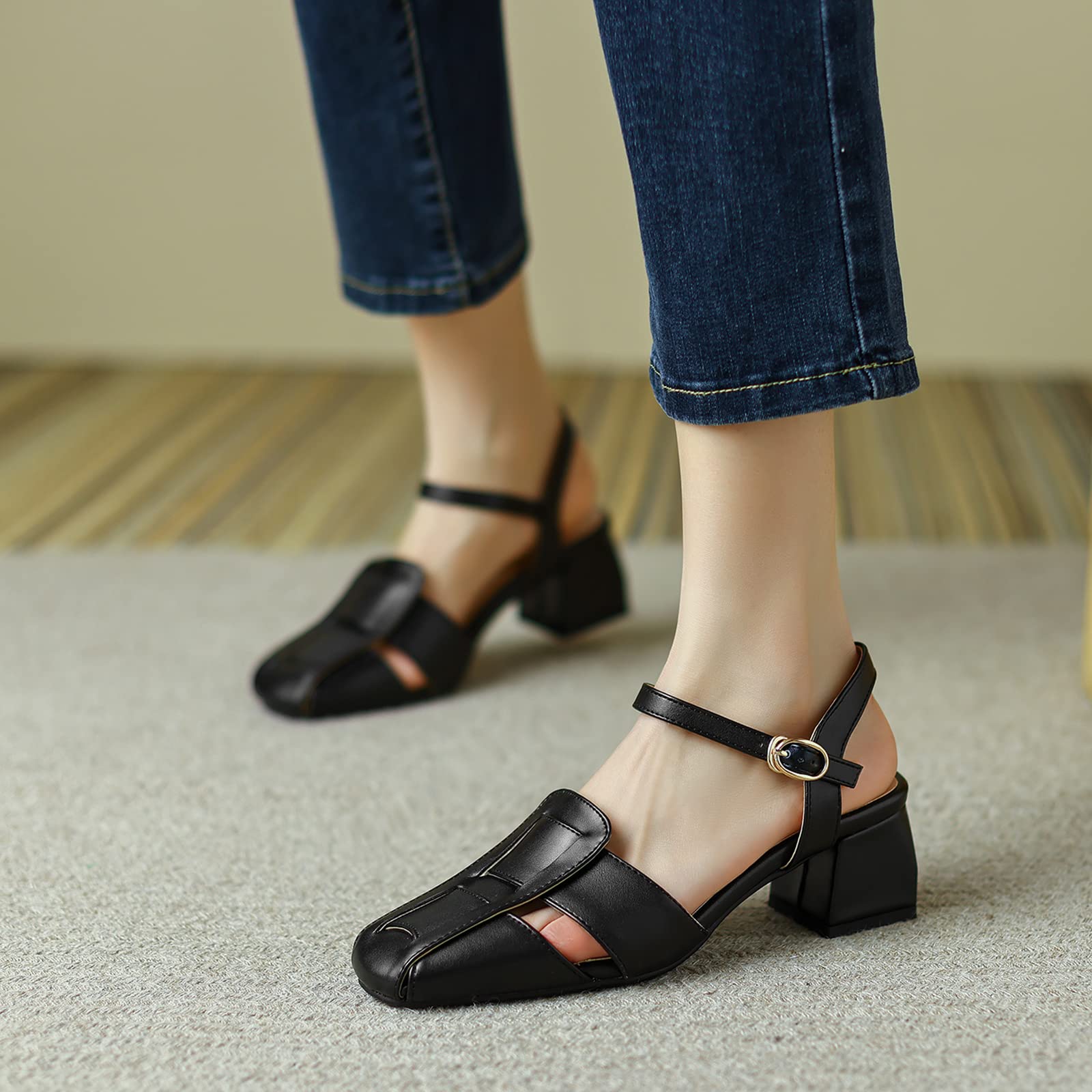 Lizoleor Sandali Donna Tacco Largo Medio Chiuse Roma Moda