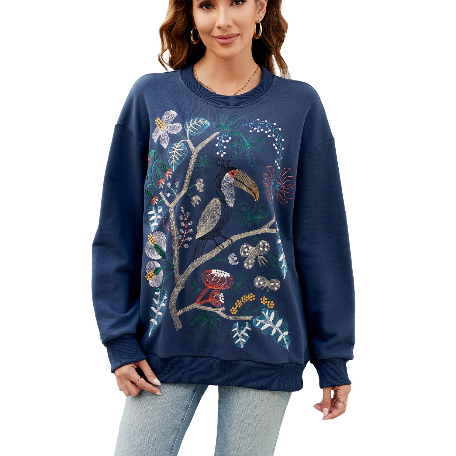drakloak Damen Sweatshirt Langarm Winter Rundhals Pullover m