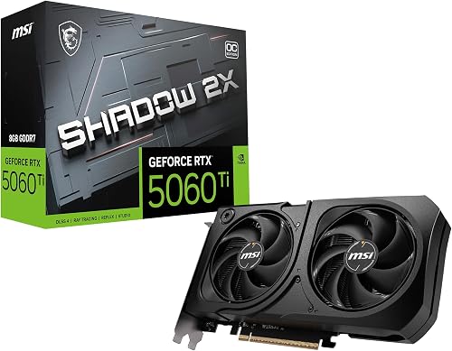 MSI Gaming RTX 5060 Ti 8G Shadow 2X OC Grafikkarte (8 GB GDDR7, TBA-bit, Extreme