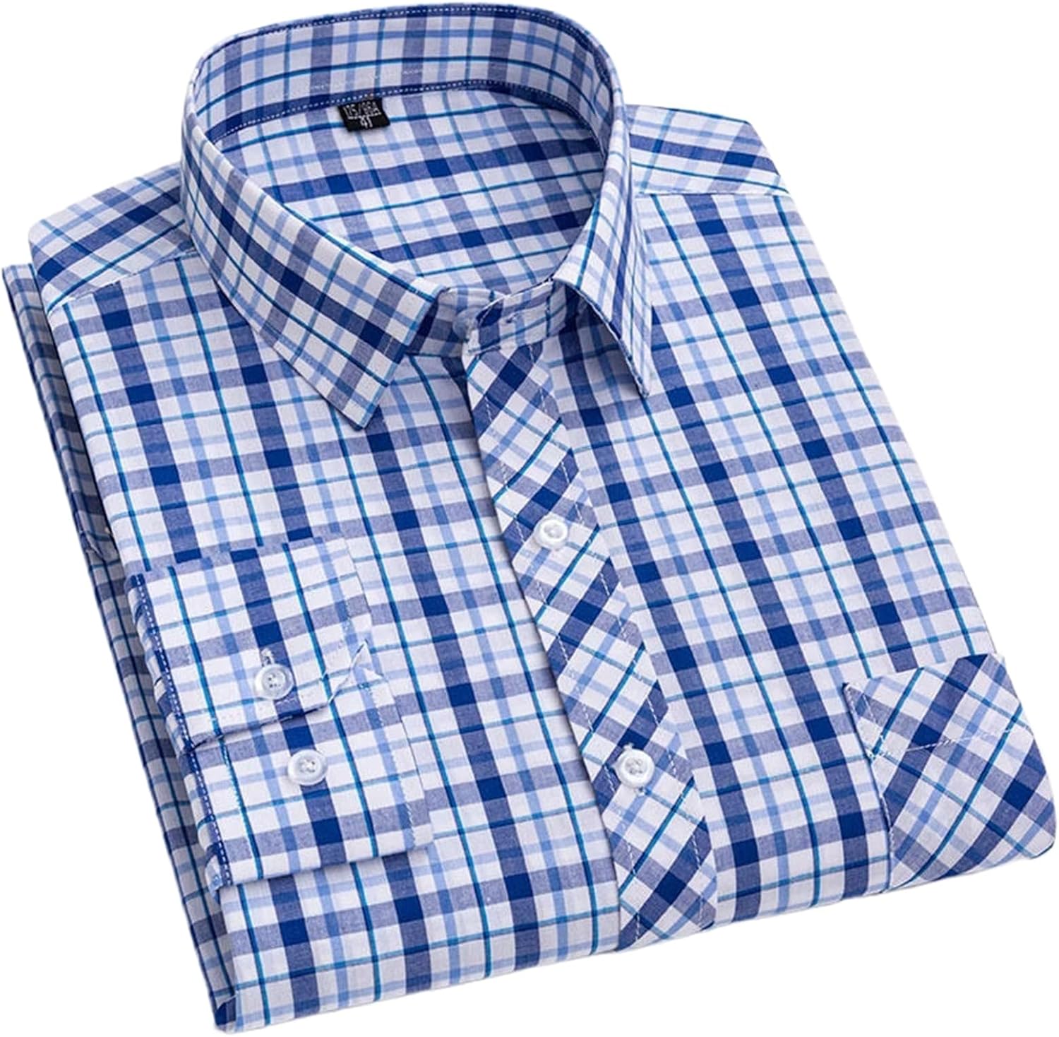Long-Sleeve Shirts for Men Thin Slim Fit Formal Plain Shirt Office Tops