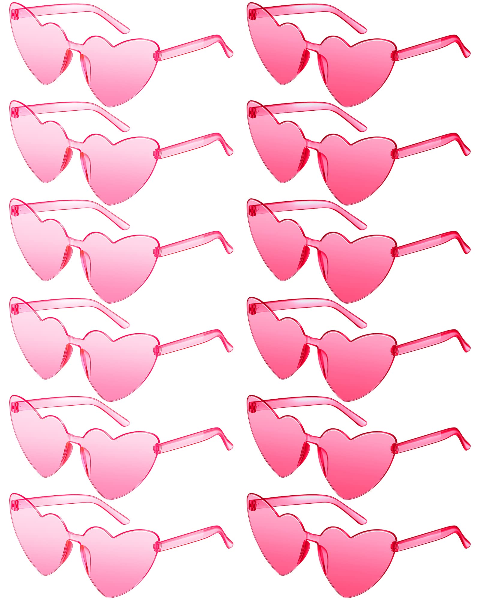 12Pairs Heart Sunglasses for Women Colored Heart Shaped Glasses Pack Fun  Sunglasses Bulk for Party Favor
