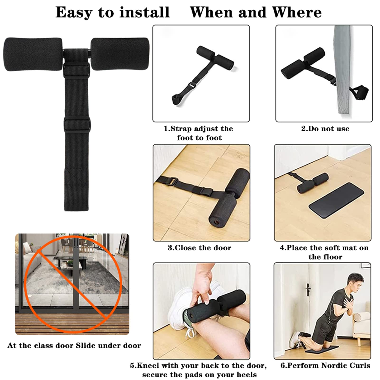 facefd Sangle de Boucle Nordique Portable pour Haricots, Ventre Paresseux pour Maison, Gym, Squat, Voyage