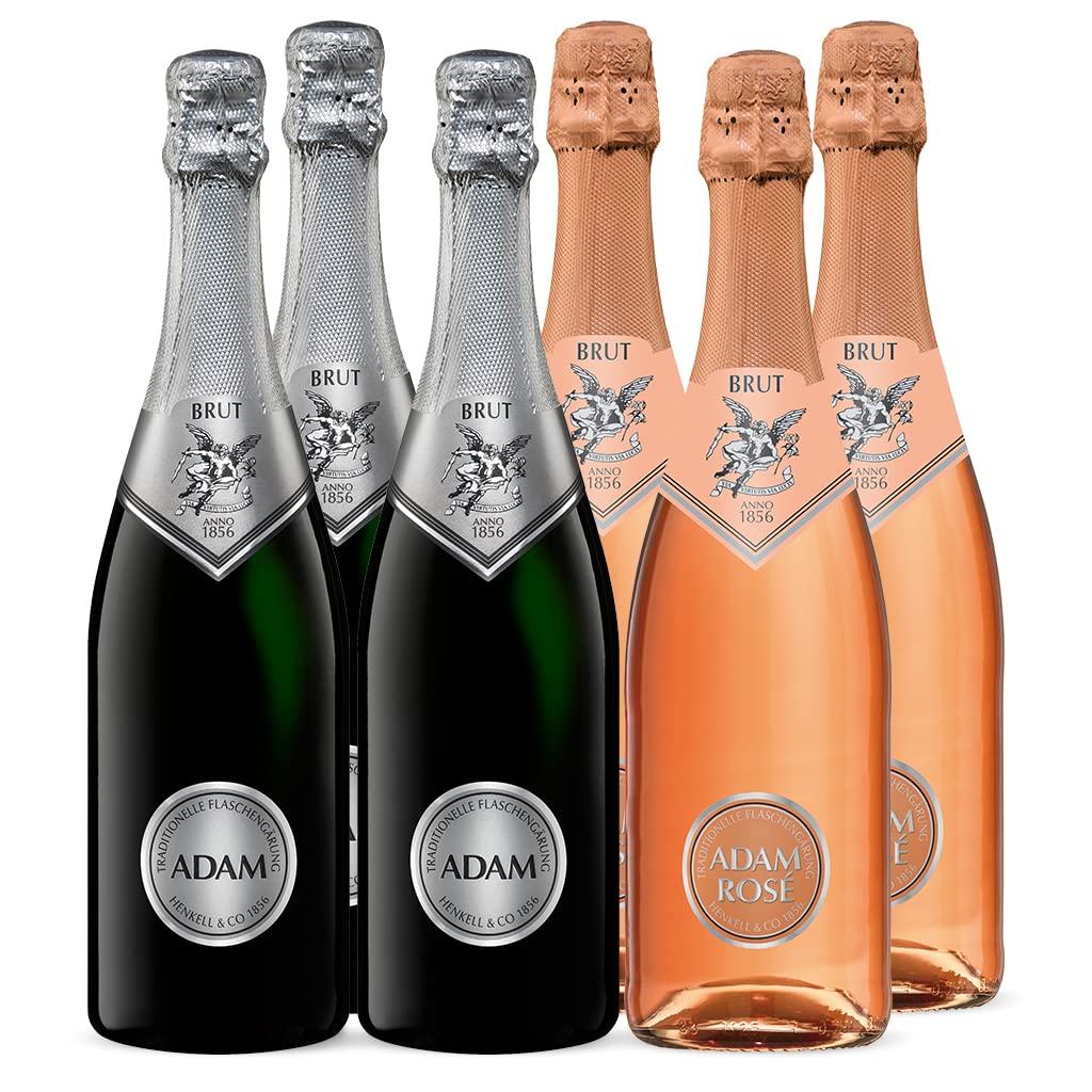 Mischpaket aus 6 Flaschen ADAM Henkell (6x 0,75l) - bestehend aus 3x 0,75l ADAM Henkell Chardonnay & 3 x 0,75l ADAM Henkell Rosé