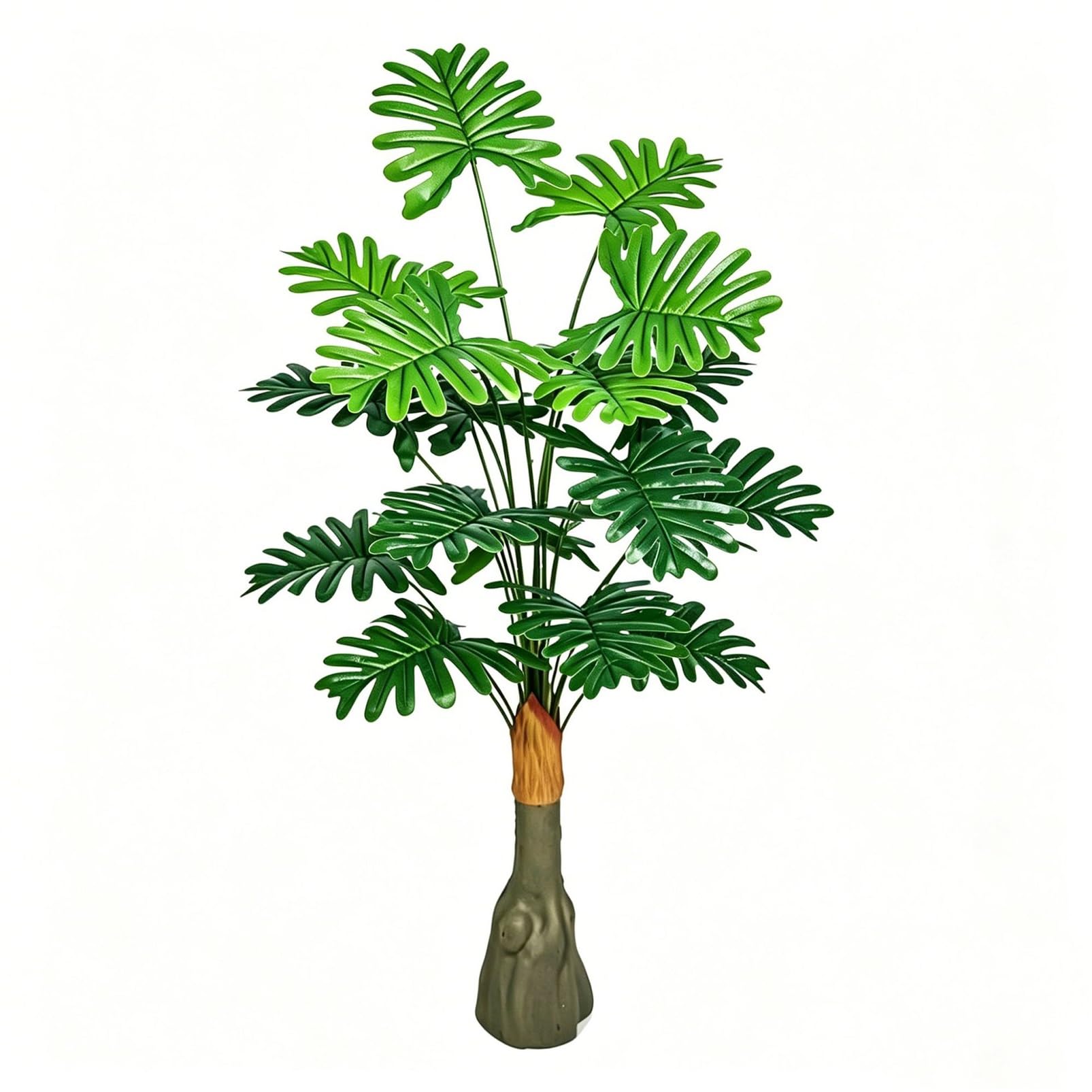 Palmera abanico artificial con grandes hojas tropicales decorativas en maceta