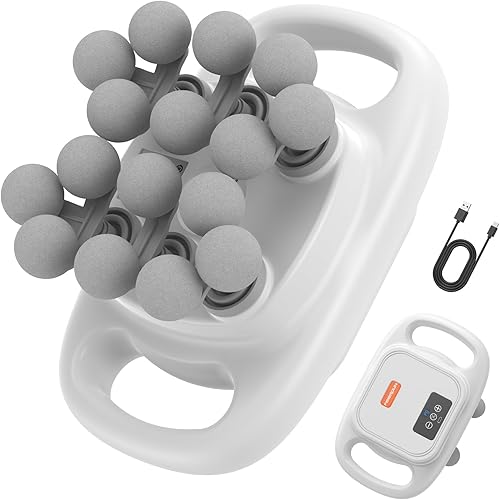 FEIERDUN Juego de pistola de masaje de 16 cabezas, masajeador de percusión de tejido profundo con 8 modos y 50 intensidades, herramienta de masaje