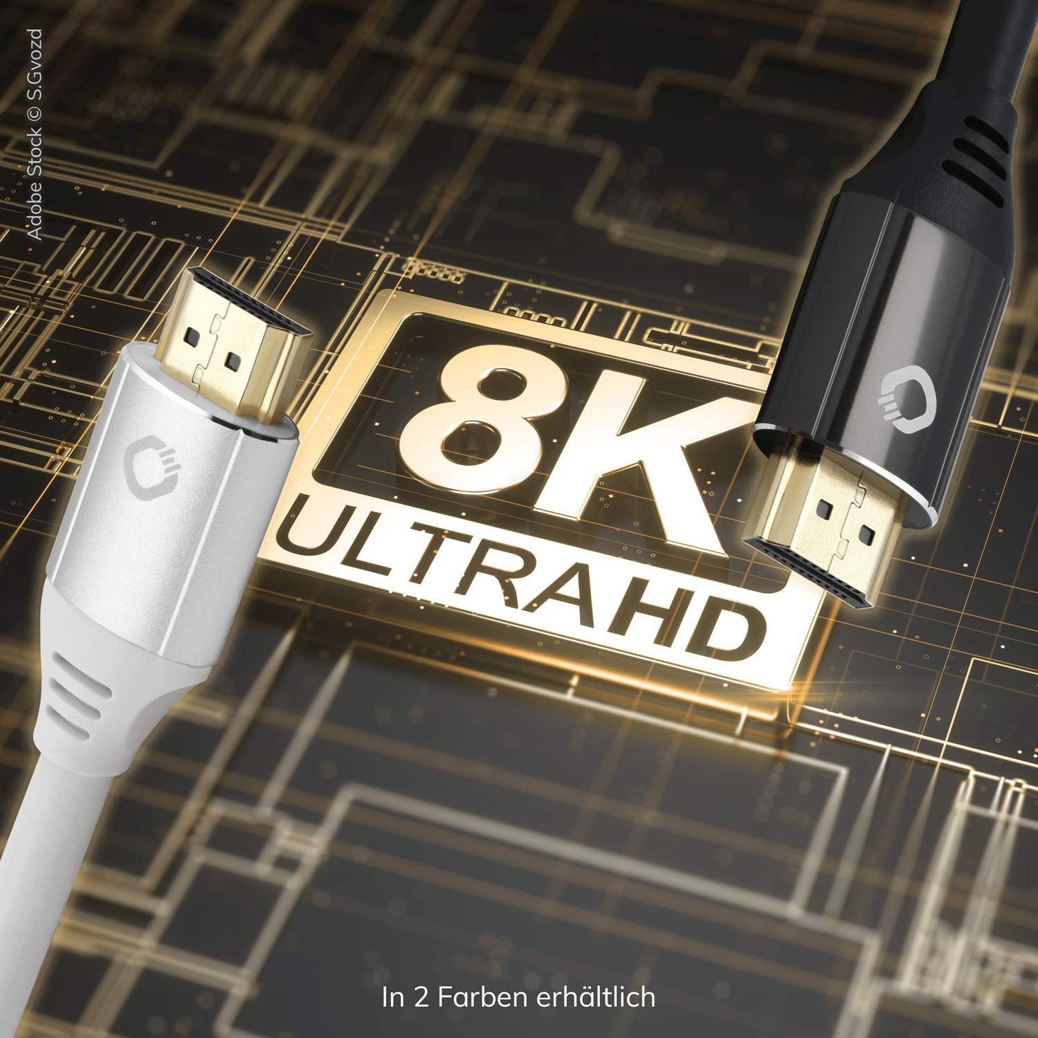 Oehlbach Black Magic MKII - Cavo HDMI 8K Ultra High Speed - 8K FUHD 60Hz 4320p / 4K 120Hz 2160p - 48Gbit/s (21:9 Cinema, 3D, Dolby Vision, Dynamic HDR 10+, VRR, eARC, UHD2) - 5 metri bianco