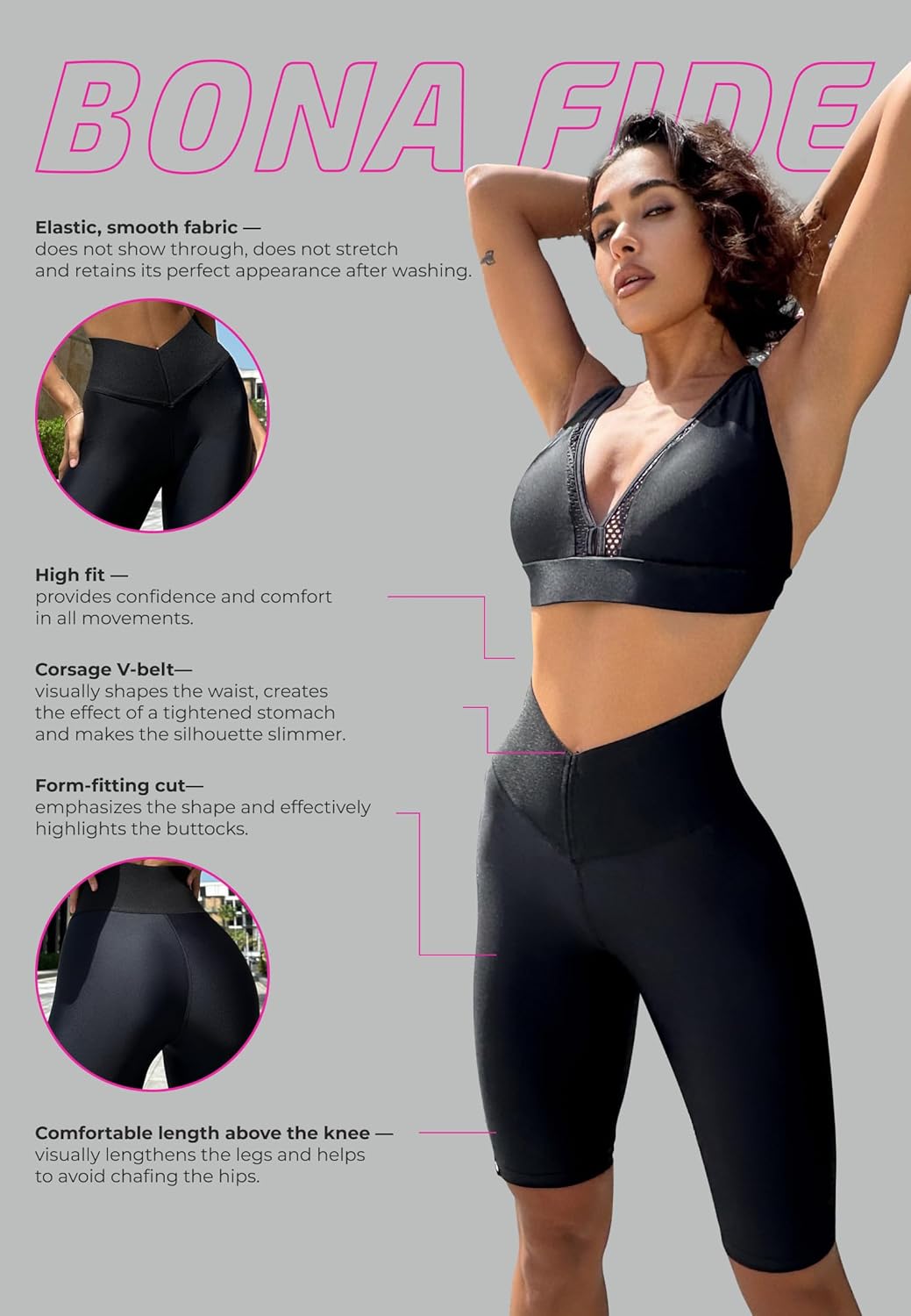 Bona Fide Premium Quality High Waist Biker Shorts for Women with Push Up - Womens Butt Lifting Shorts for Gym, Workout - Image 6