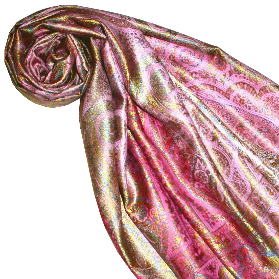 Lorenzo 78655 Cana Écharpe de luxe Pashmina pour femme – Écharpe tissée jacquard 100% soie Motif cachemire Tons pastel