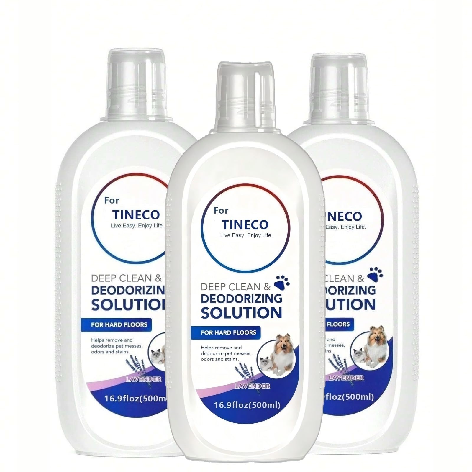 Detergente per pavimenti - Pulisce in profondità un'ampia gamma di pavimenti duri - Profumo di lavanda - 500 ml - Compatibile con Tineco IFloor 2/3 Breeze, FLOOR ONE S3/S5/S5 Pro 2/S6/S7 Pro(3pc)