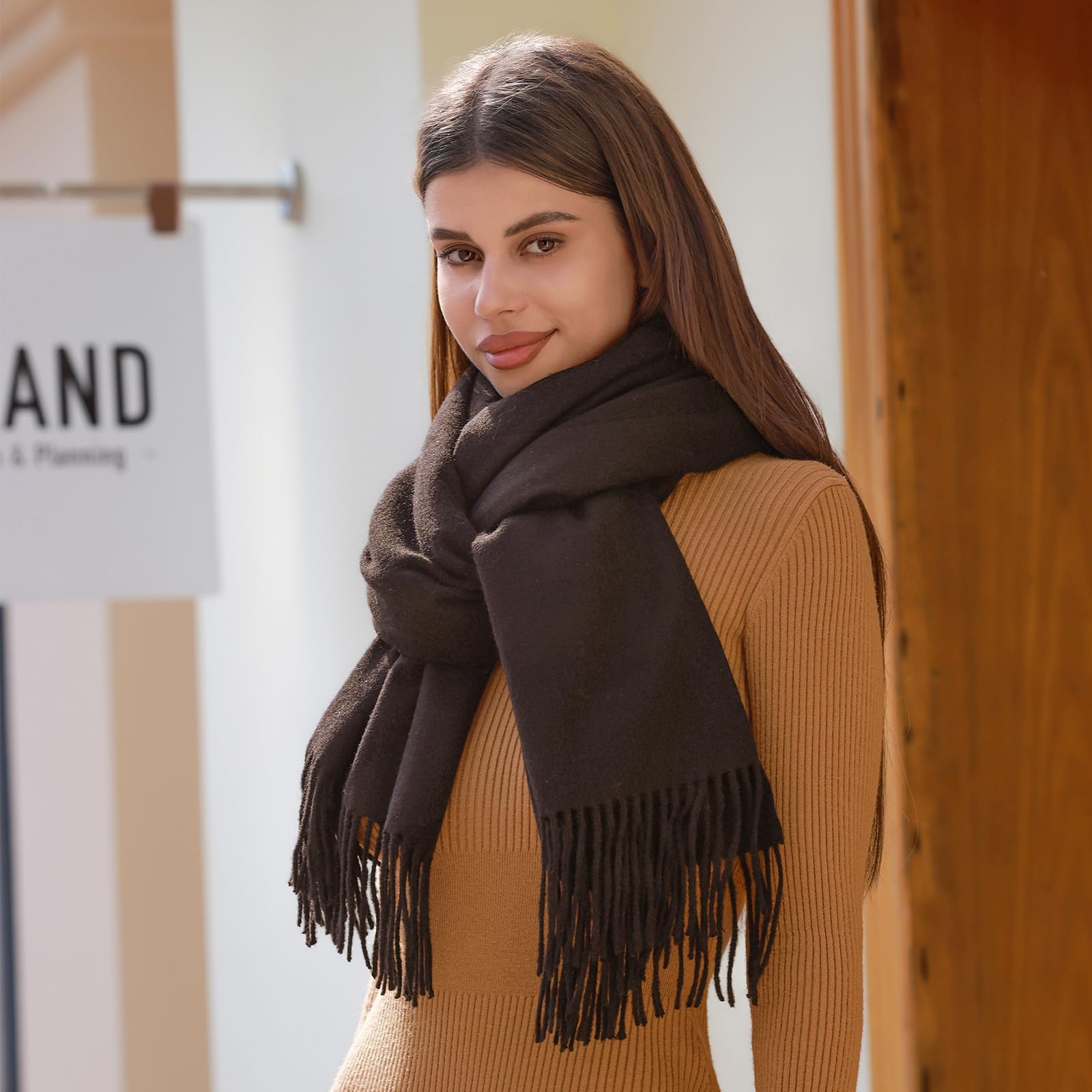 RIIQIICHY, Sciarpa da donna calda e invernale, per matrimoni, adatta come pashmina, scialle, mantella e coperta