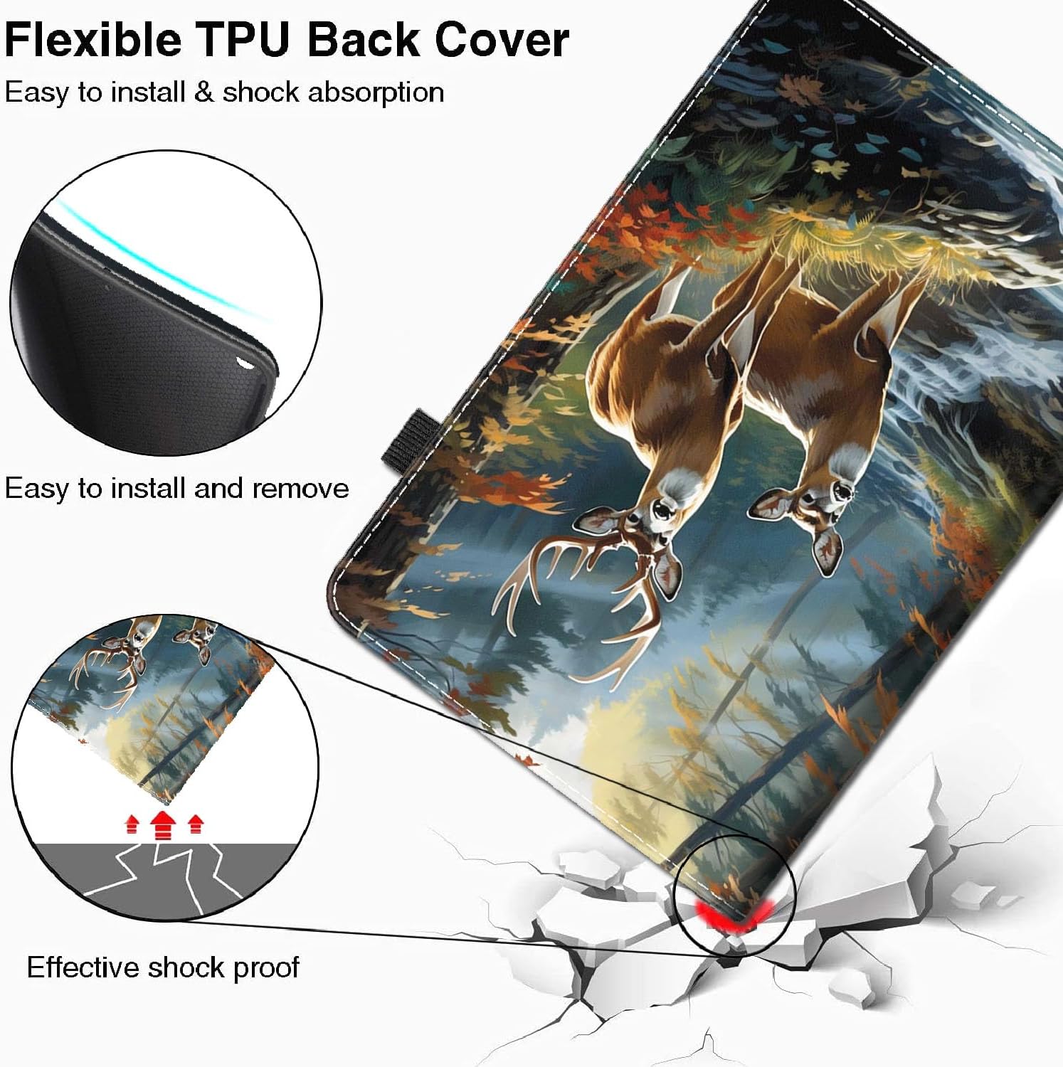 Case for Amazon Kindle Fire Max 11 Tablet (13th Generation, 2023 Release) - Slim Fit Standing Cover with Auto Sleep/Wake for All-New Fire 11 Max Tablet，Deer in The Forest 4