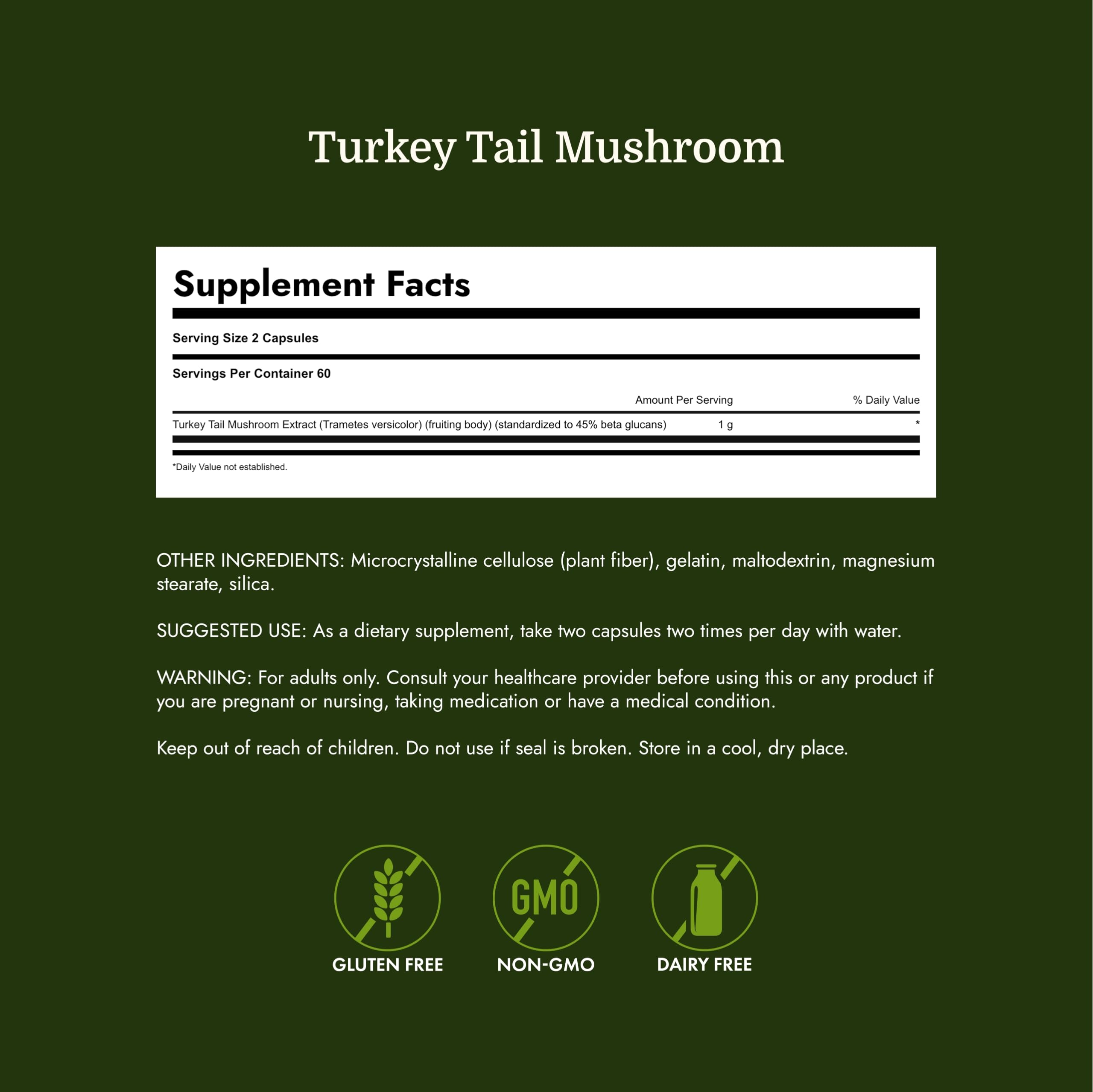 Swanson Turkey Tail Mushroom Herbal Supplement, 500 mg, 120 Capsules — Amazon image 4