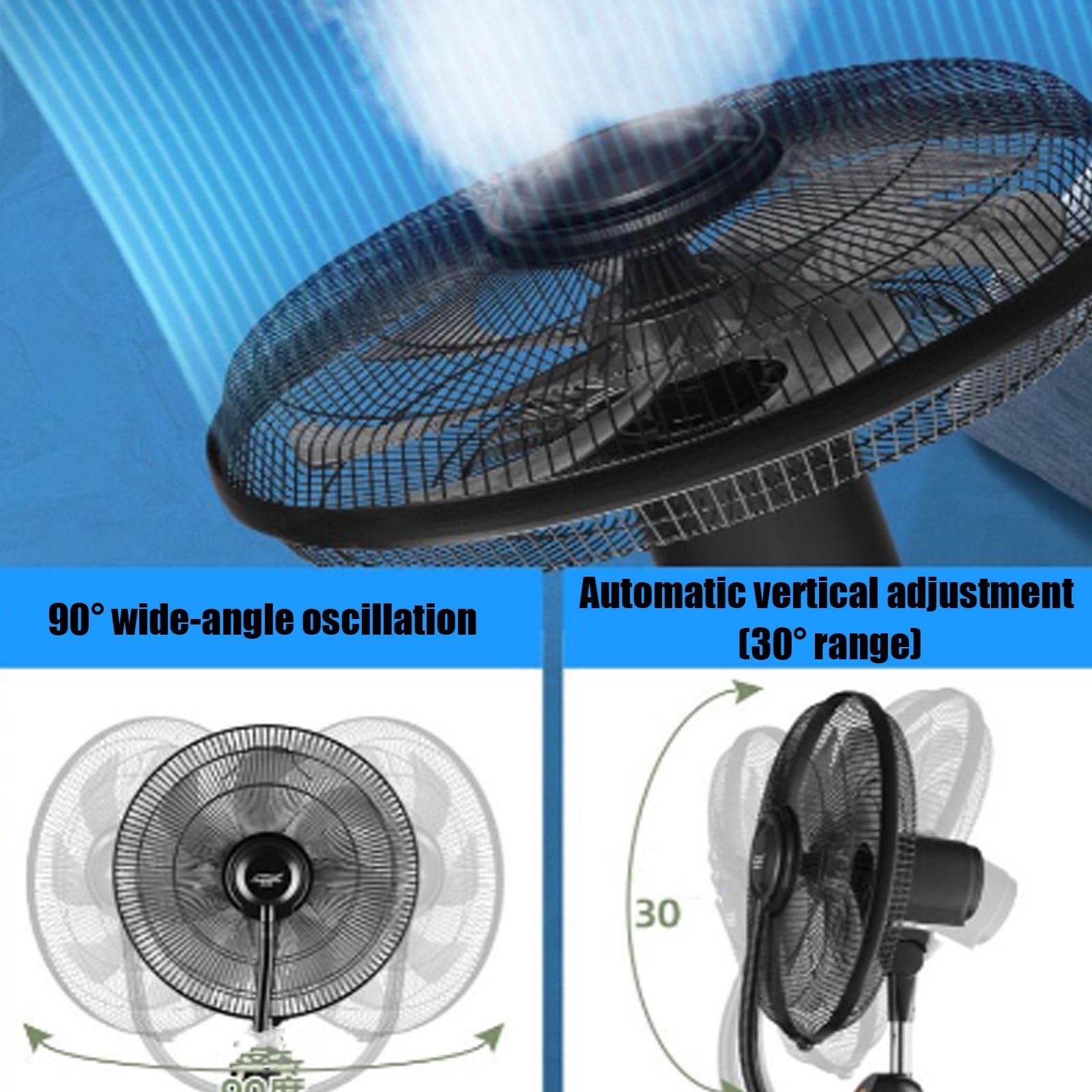Ventilador Suelo, Ventilador Nebulizador con 3 Velocidades de Enfriamiento Y Depósito de Agua Grande de 4 L (1,06 Galones); Ideal para Oficinas Y Uso Doméstico