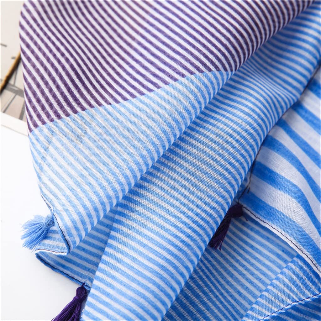 Línea de Rayas Brillantes Borla Chal Bufanda señoras Abrigo Diadema Bandana 180 * 90 cm (Talla única)
