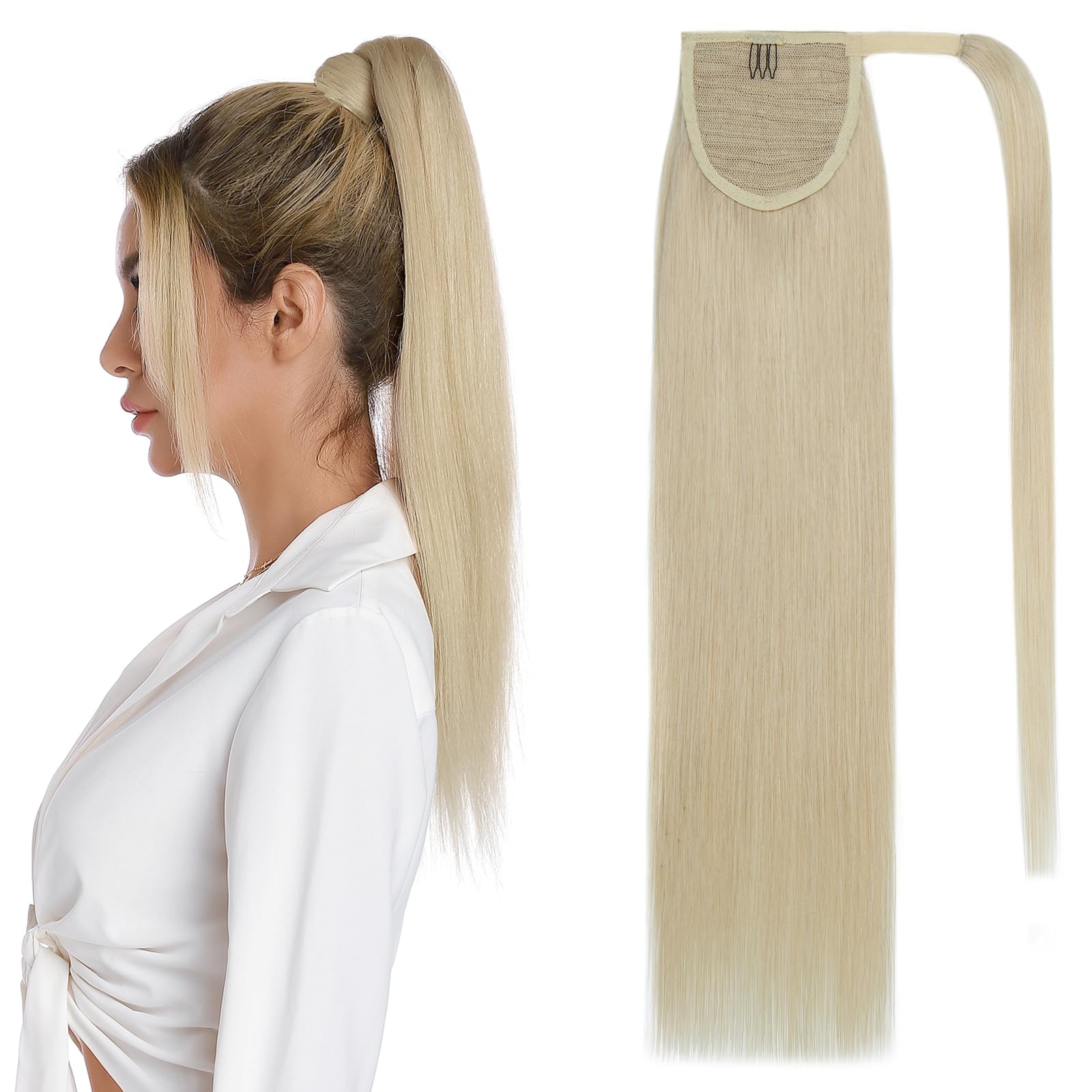 SEGOHAIR Wrap Around Ponytail Human Hair Clip in Ponytail Hair Extensions