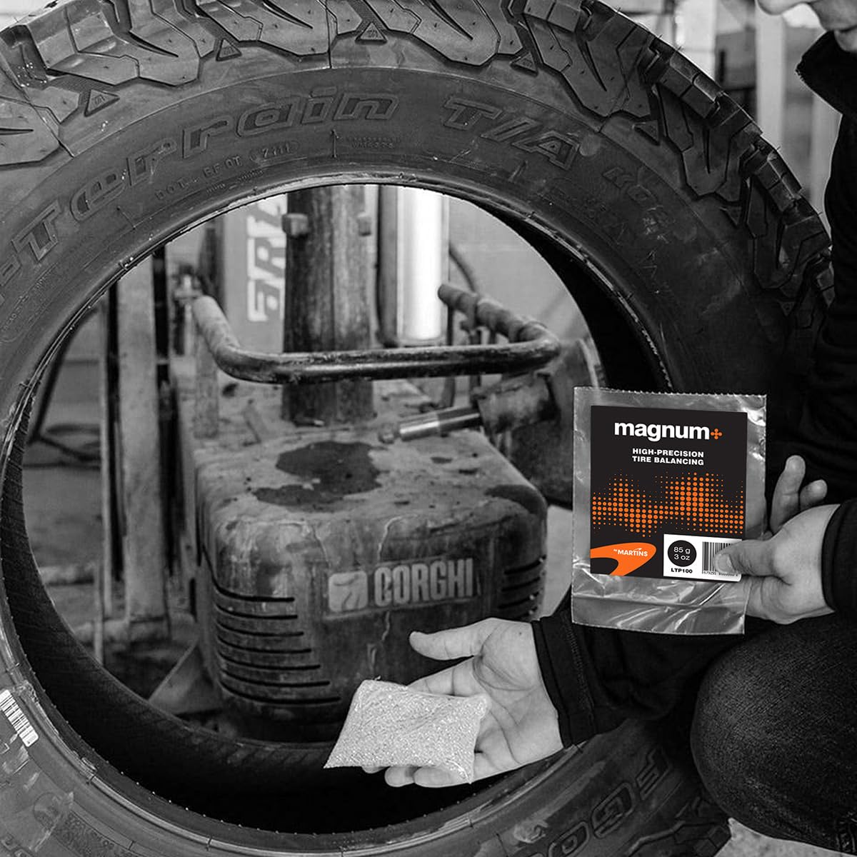 magnum+ Perline per bilanciamento pneumatici, in vetro temperato compatibile con TPMS, 4 sacchetti (370 g ciascuno)
