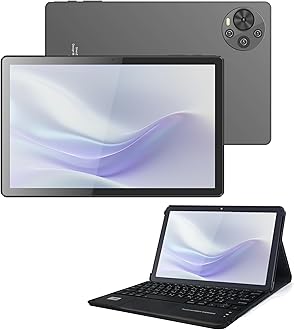 C idea 10.5" Smart Tablet CM10500 Plus, Android 14 Kids Computer Tab with Wiresless Touch-Sensitive Keyboard and Protective Cover, Dual SIM 5G LTE Wifi-Black