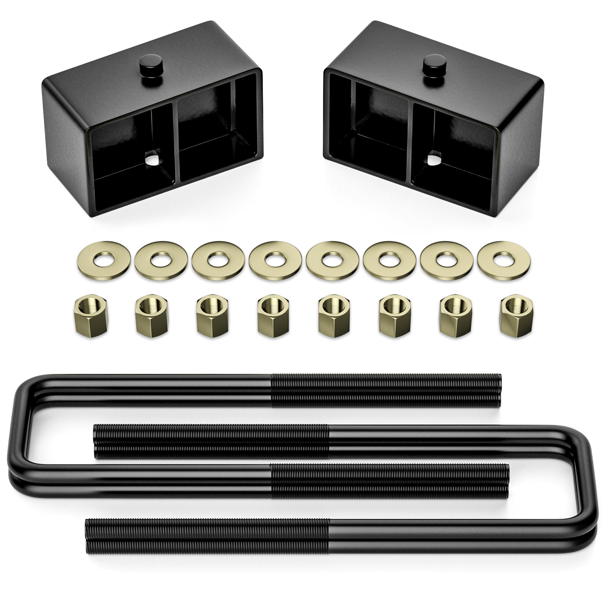 Photo 1 of FLYCLE 3 inch Rear Lift Blocks Compatible with Chevy Silverado 1500 Sierra 1500, 3" Rear Leveling Kit for 1999-2024 Silverado 1500 Sierra 1500 with Extended Square U-Bolts