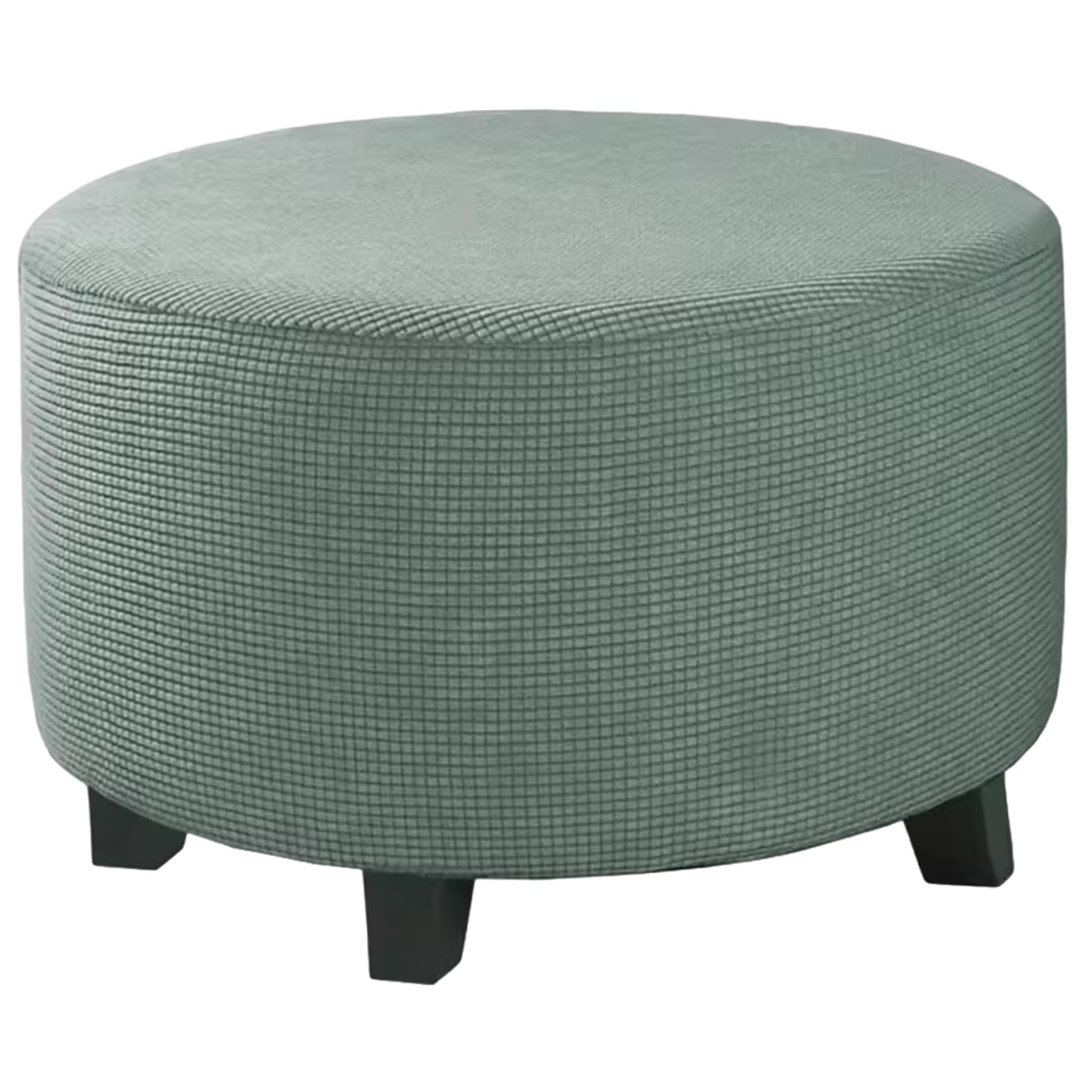 Housse de Pouf Ronde en Jacquard Extensible Housse de Pouf Pliable et Lavable avec Bord élastique Convient aux poufs 61 à 74 cm diamètre. Vert