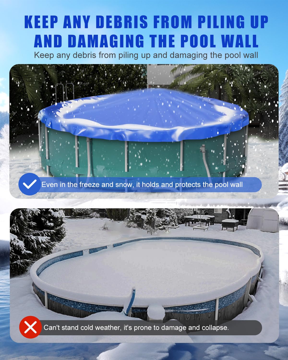 Pechfun Poolkissen Winter 3m Rund - Überwinterungskissen Mit Reparaturkit