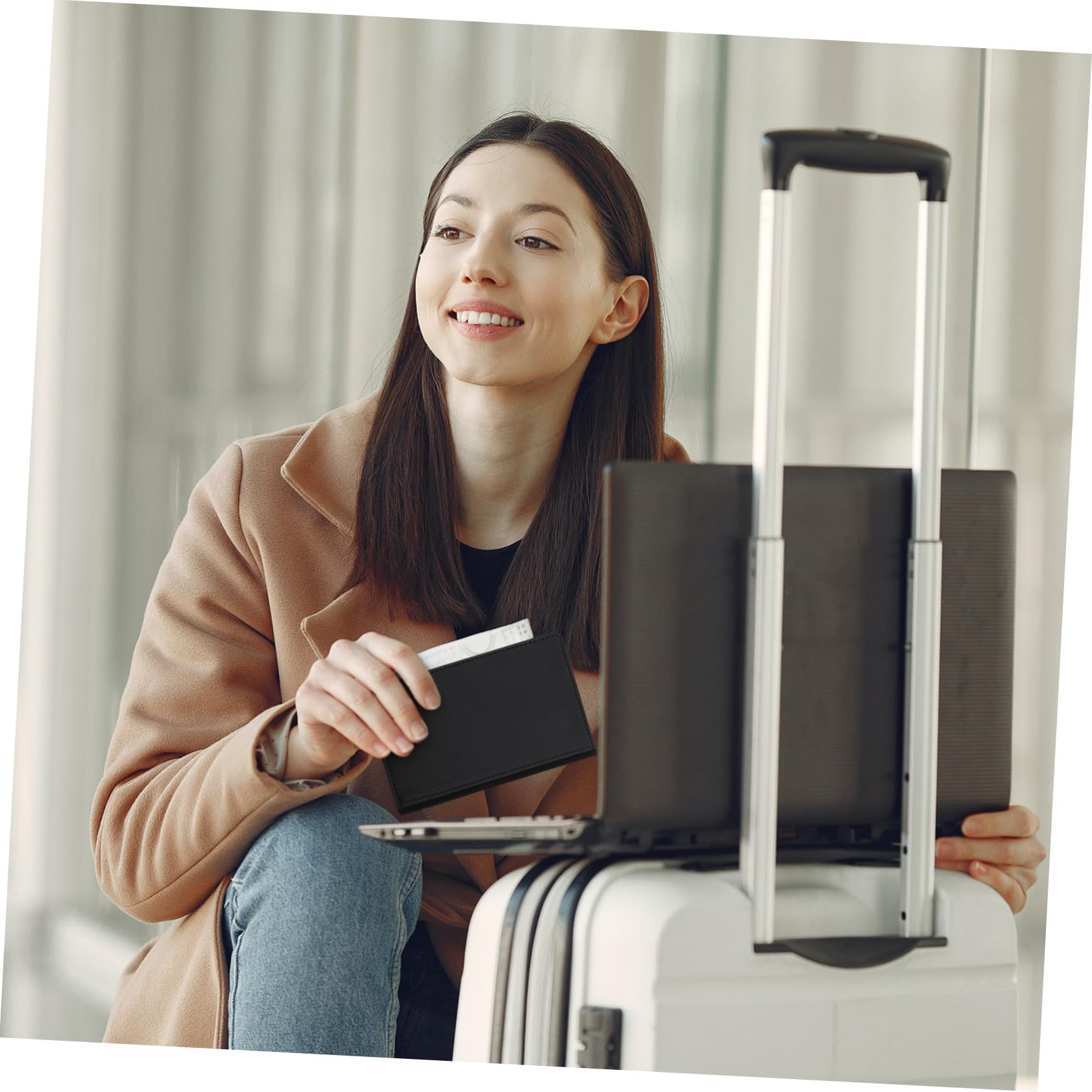 Toyvian 3 Pezzi Portadocumenti da Viaggio in Pelle PU con Trasferimento Termico, Custodia Passaporto Compatta, per Riporre Carte e Contanti, Viaggio