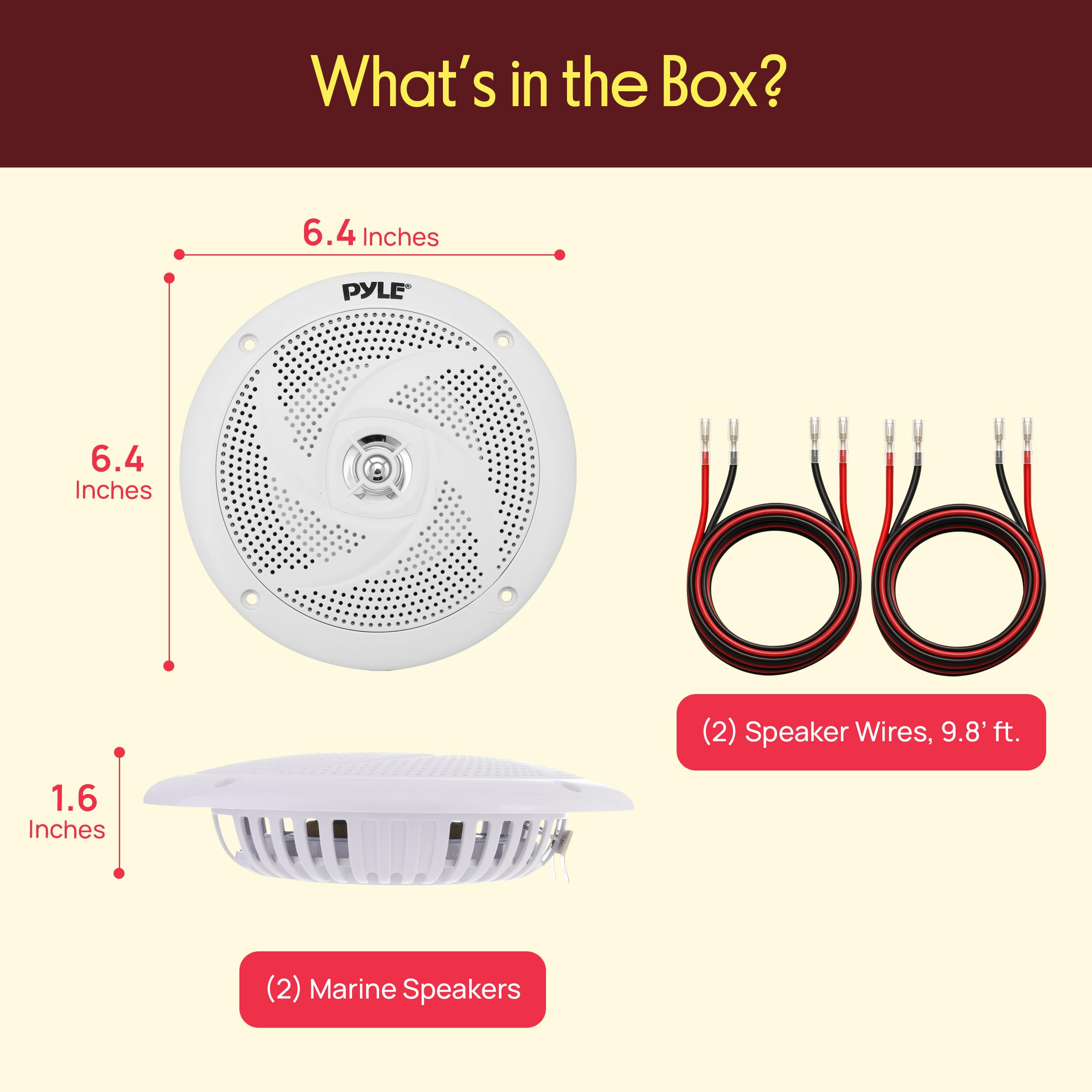 Pyle Marine Speakers - 5.25 Inch 2 Way Waterproof and Weather Resistant Outdoor Audio Stereo Sound System with 180 Watt Power and Low Profile Slim Style - 1 Pair - PLMRS5W White product thumbnail 3