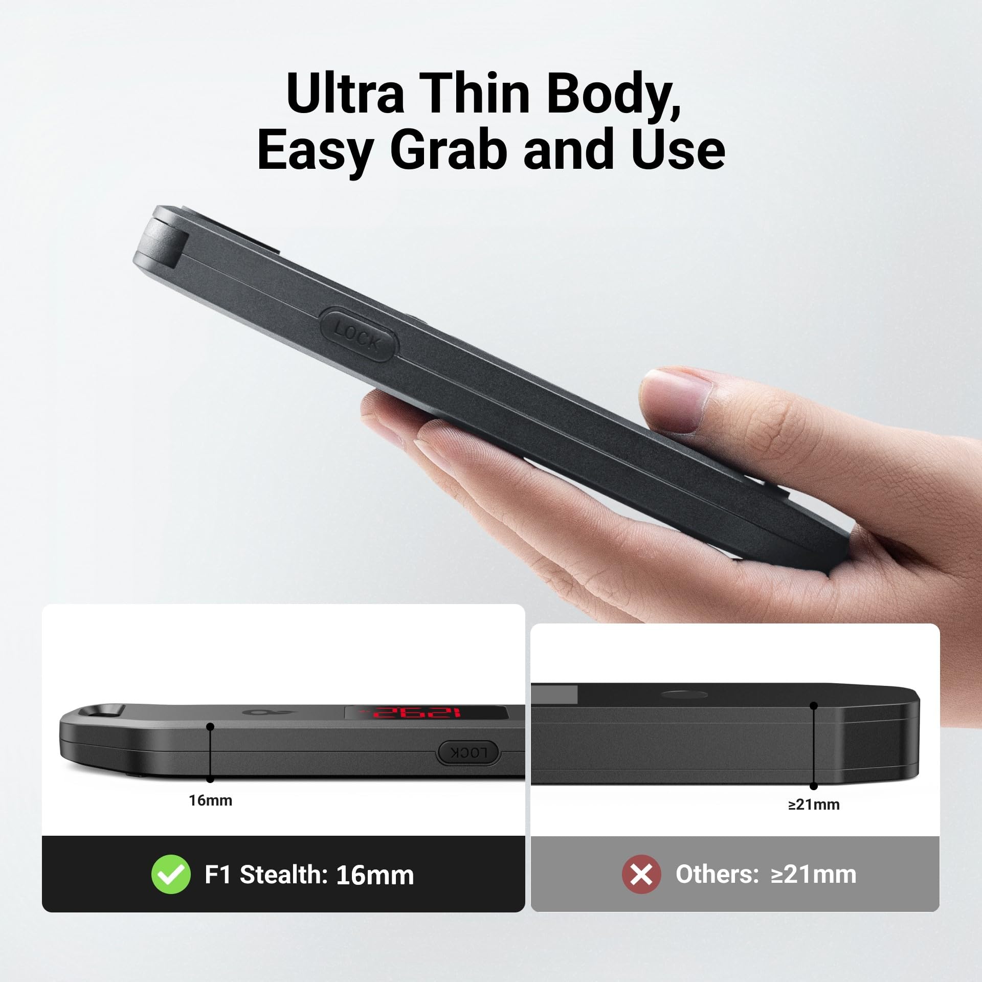 ThermoMaven F1 Stealth Termómetro de Cocina Digital para Carne, Lectura Instantánea en 1 s, Precisión Certificada NIST ±0,3 °C, Impermeable IP65, Pantalla LED Grande, Imán para BBQ, Horno y Plancha