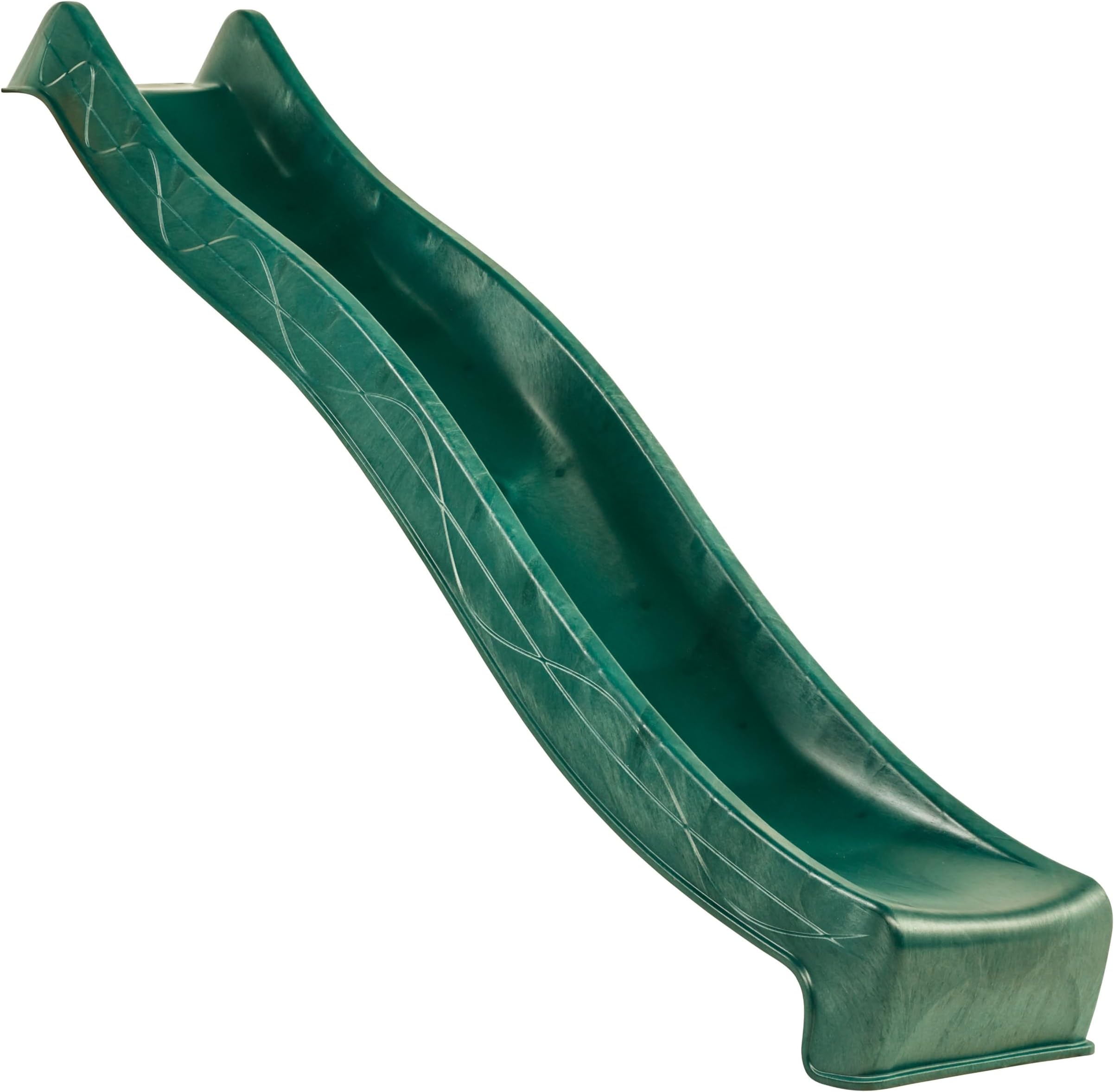 Garden Games Children’s 3 Metre (10ft) Outdoor Wavy Slide – Heavy-Duty Green Slide for 1.5 Metre (4.9ft) High Climbing Frame | Kids Garden Play Equipment