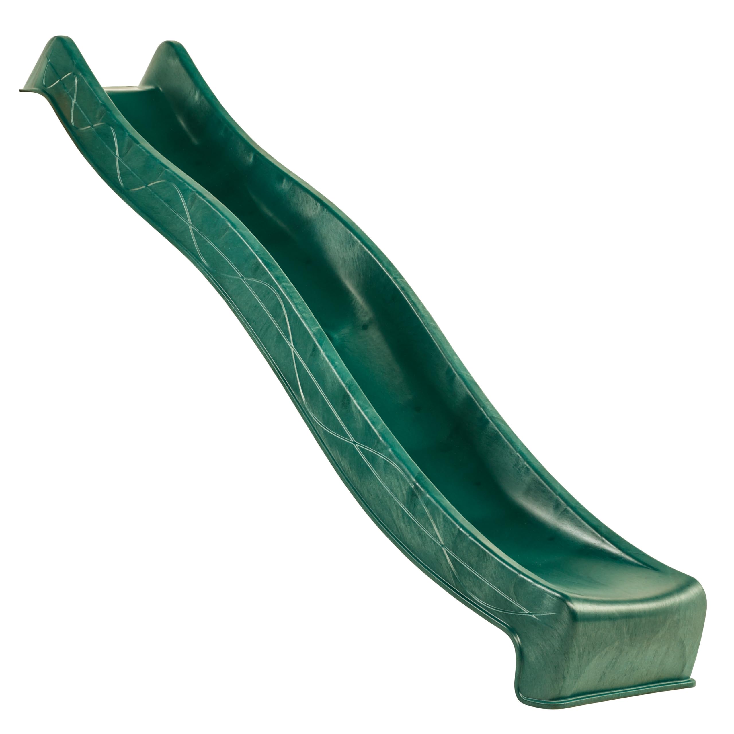 Garden Games Children’s 3 Metre (10ft) Outdoor Wavy Slide – Heavy-Duty Green Tsuri Slide for 1.5 Metre (4.9ft) High Climbing Frame | Kids Garden Play Equipment
