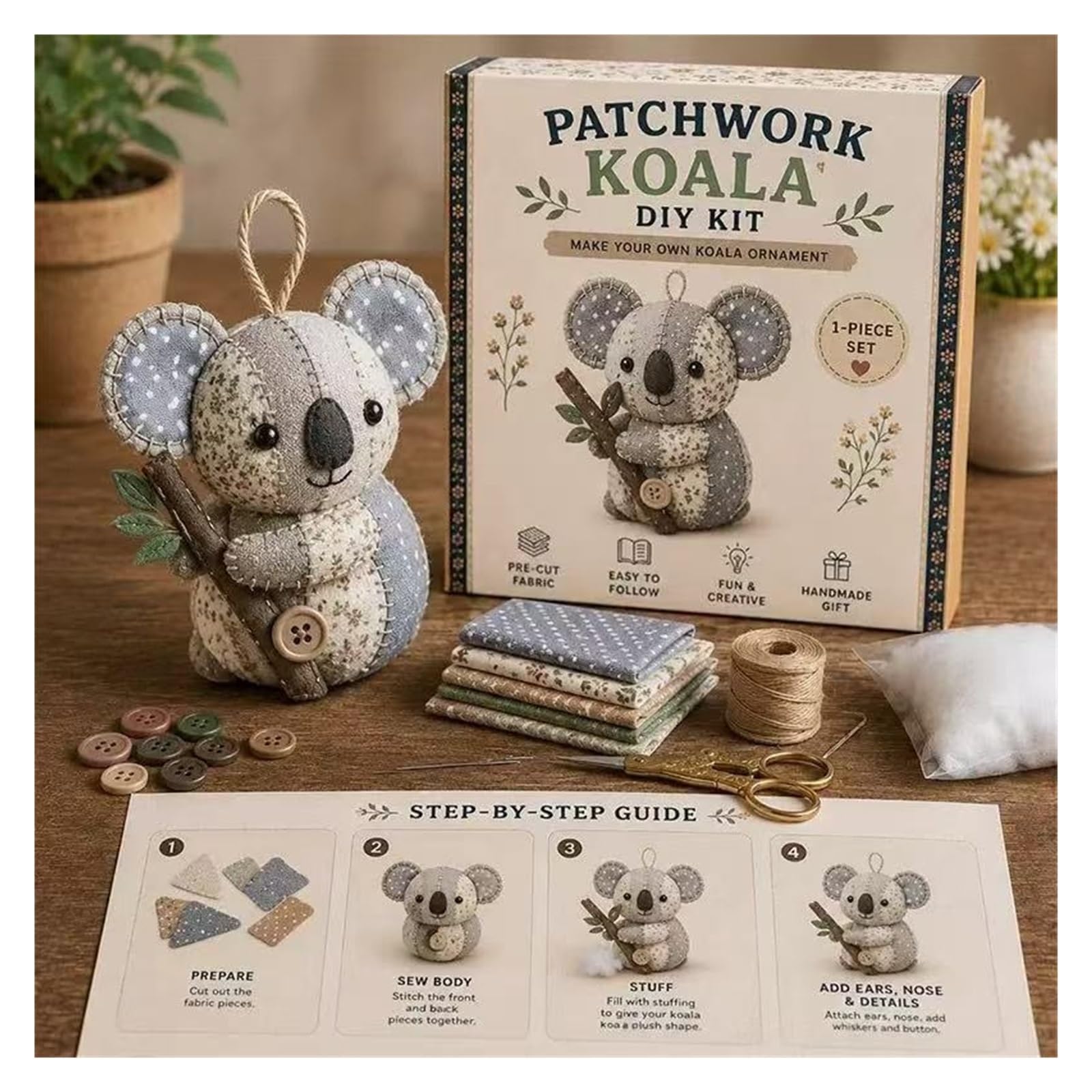 Quiltstoff-Set für Selbermachen DIY Puzzle Patchwork handgemachtes Tierset