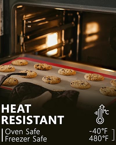 Miniatura 6 de Sopito - Tapete de silicona para hornear, antiadherente y reutilizable, media hoja (16.5 x 11.6 pulgadas) para hornear pasteles, resistente al calor